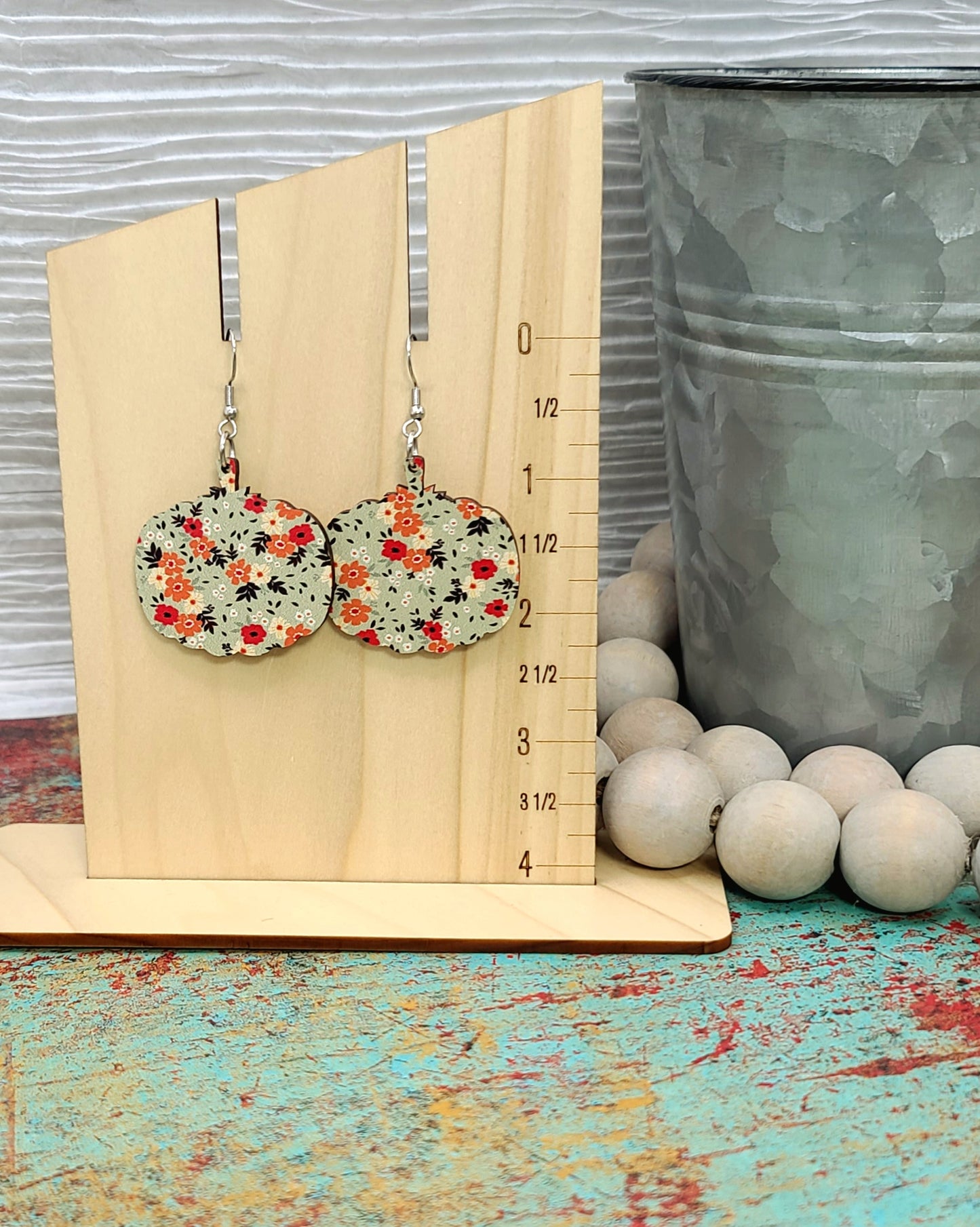 Vintage Floral Pumpkin Earrings