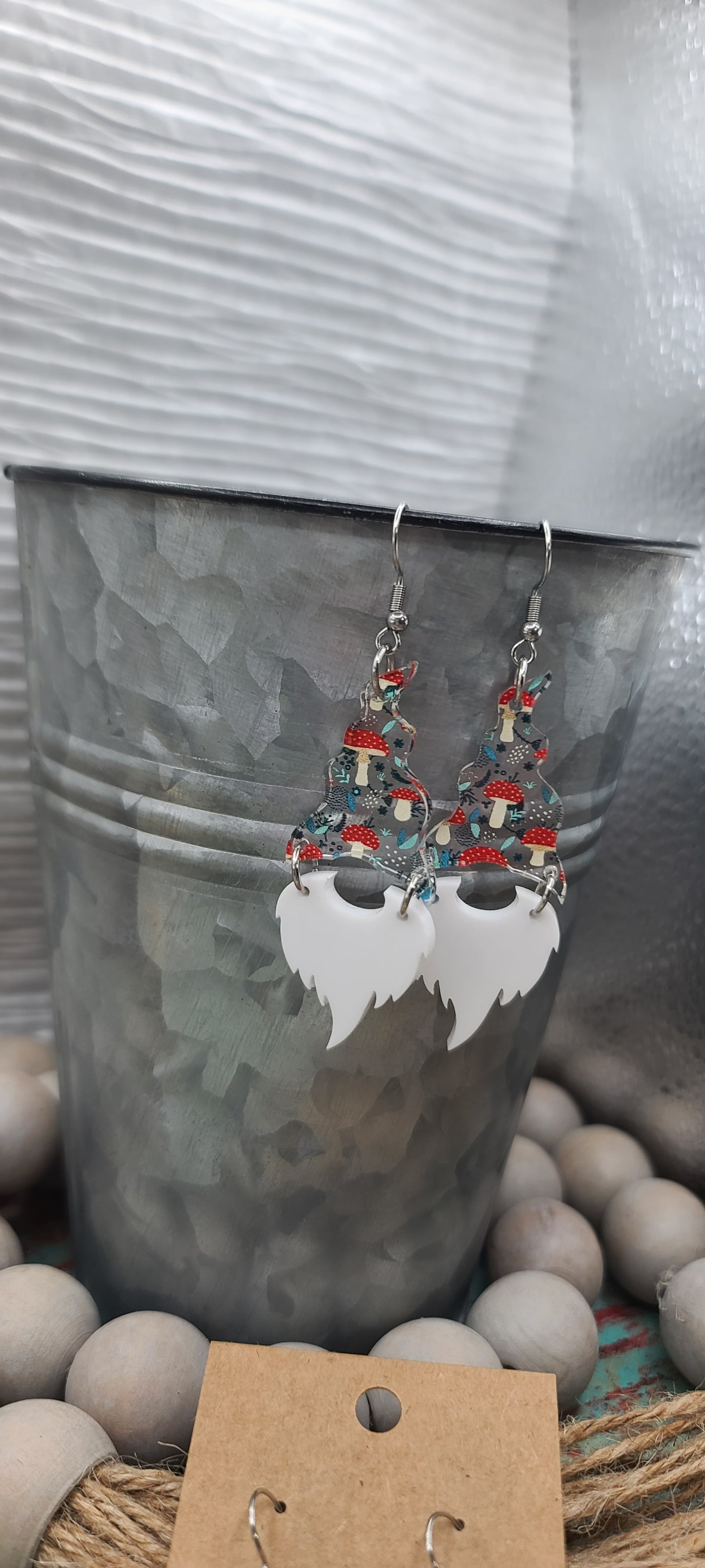 Mushroom Gnome Earrings