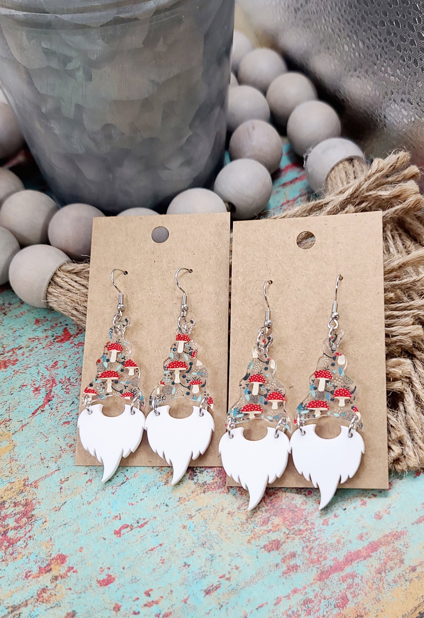 Mushroom Gnome Earrings