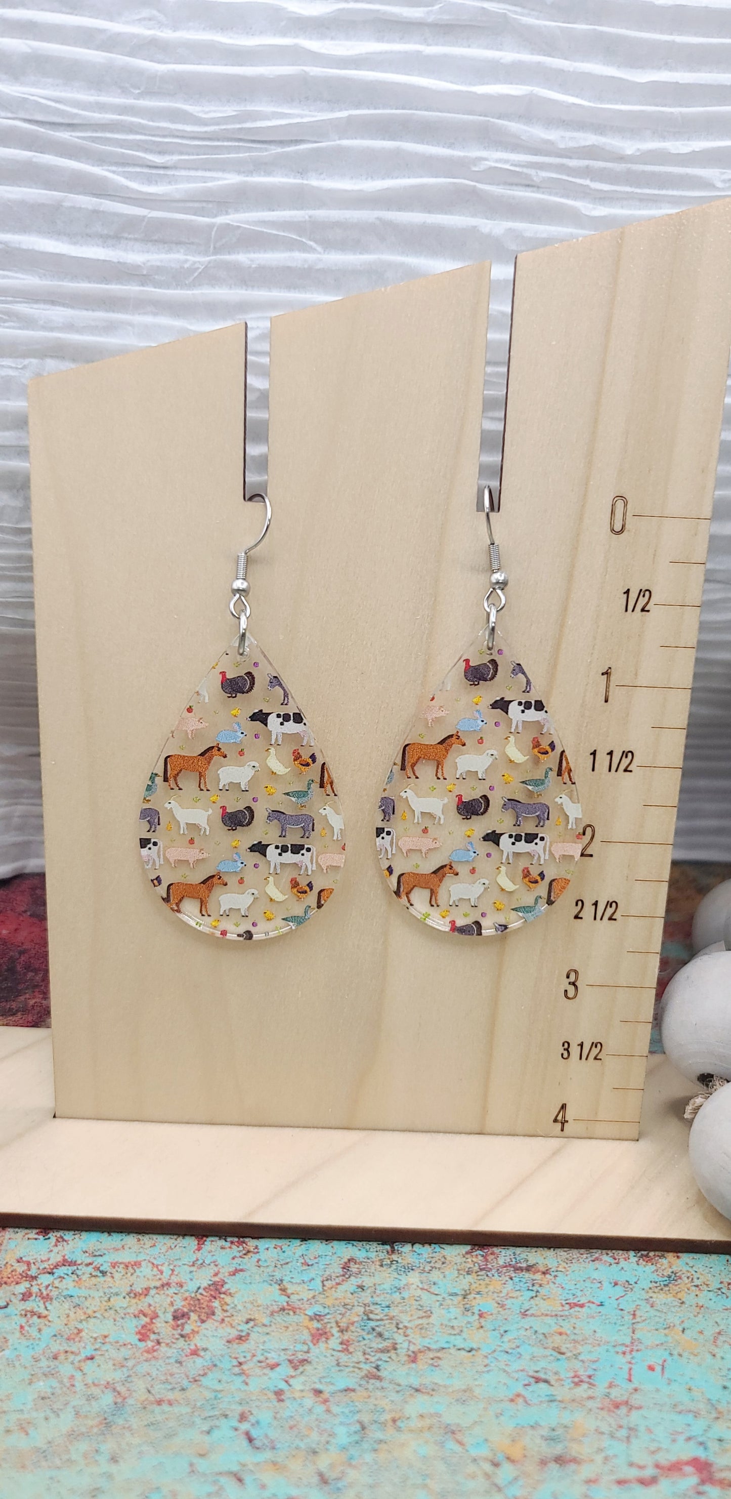 Farm Animal Teardrop Earrings