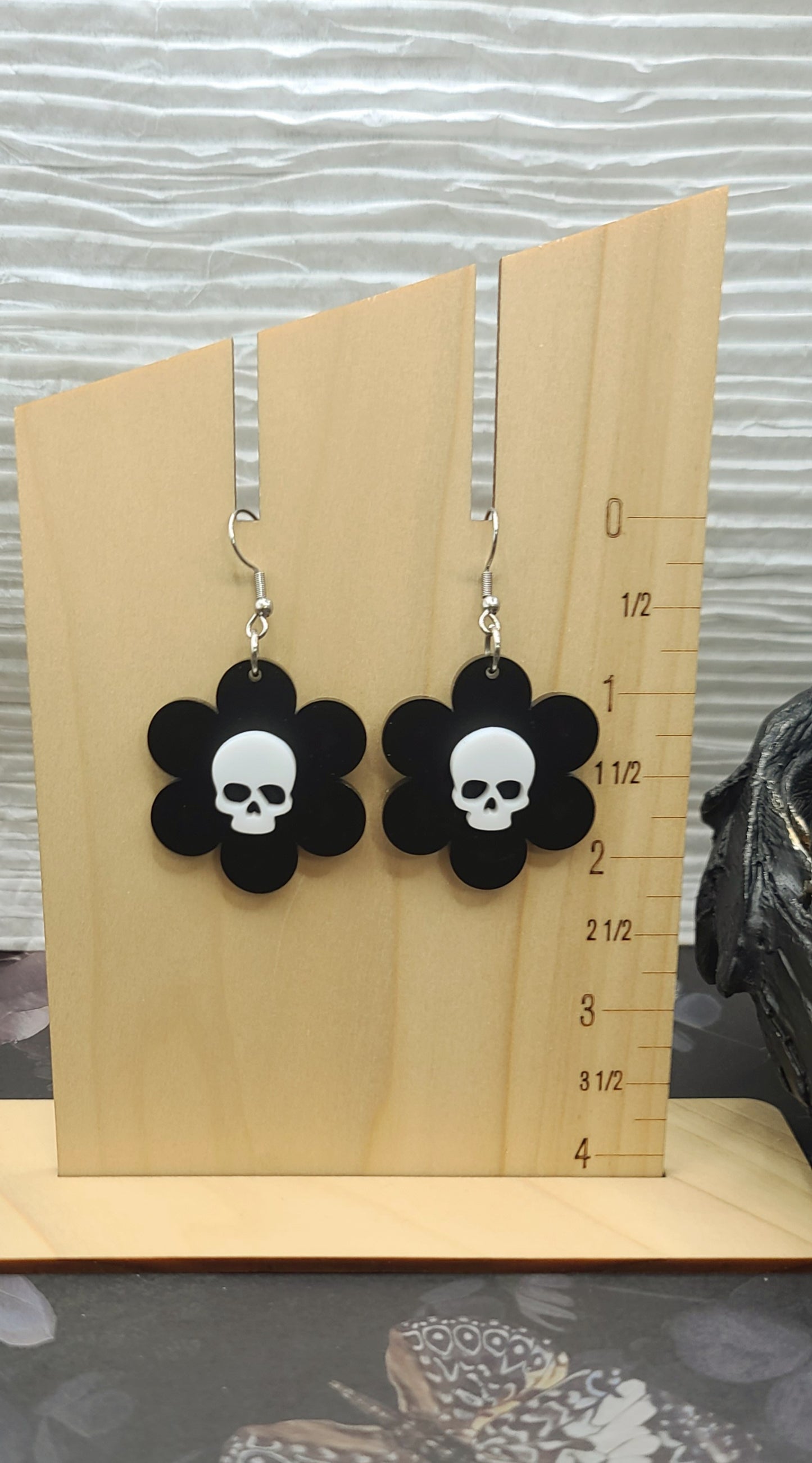 Skull Daisy Earrings