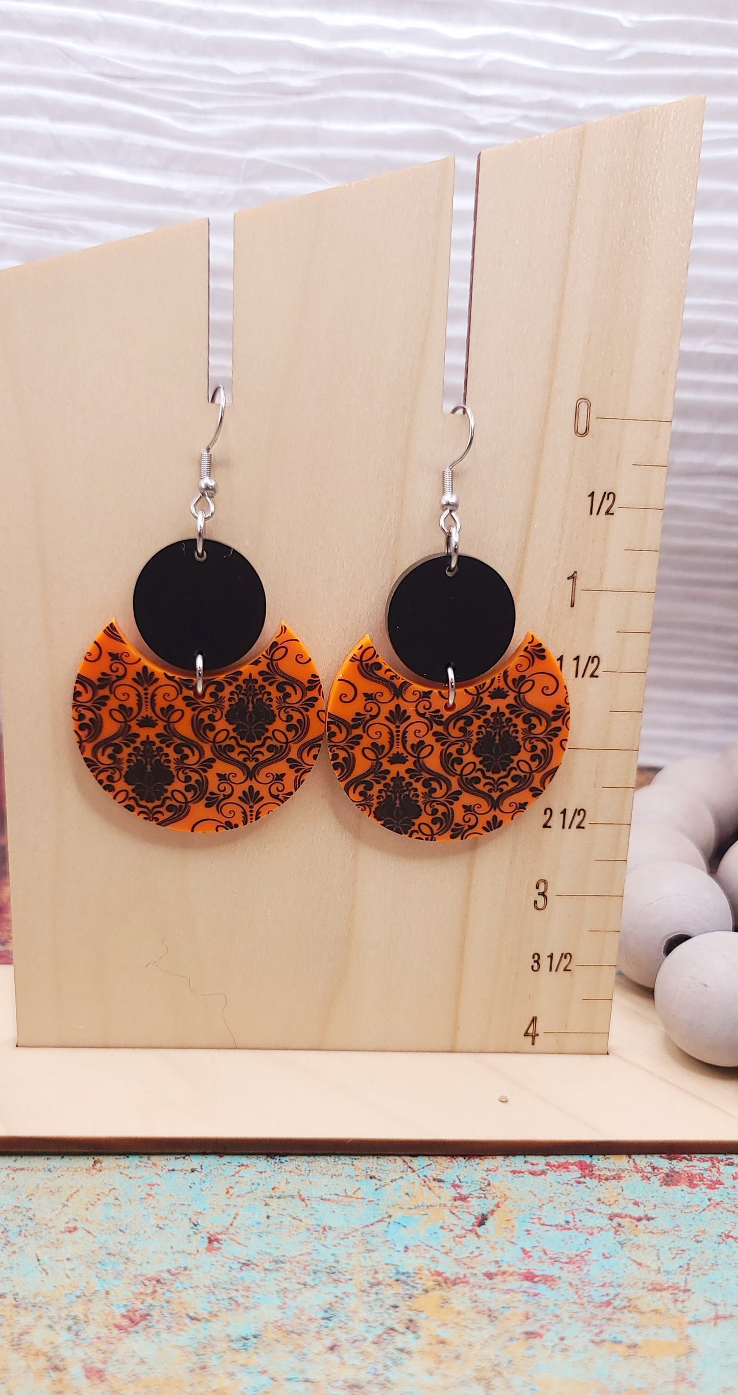 Gothic Wallpaper Stacked Circle Earrings