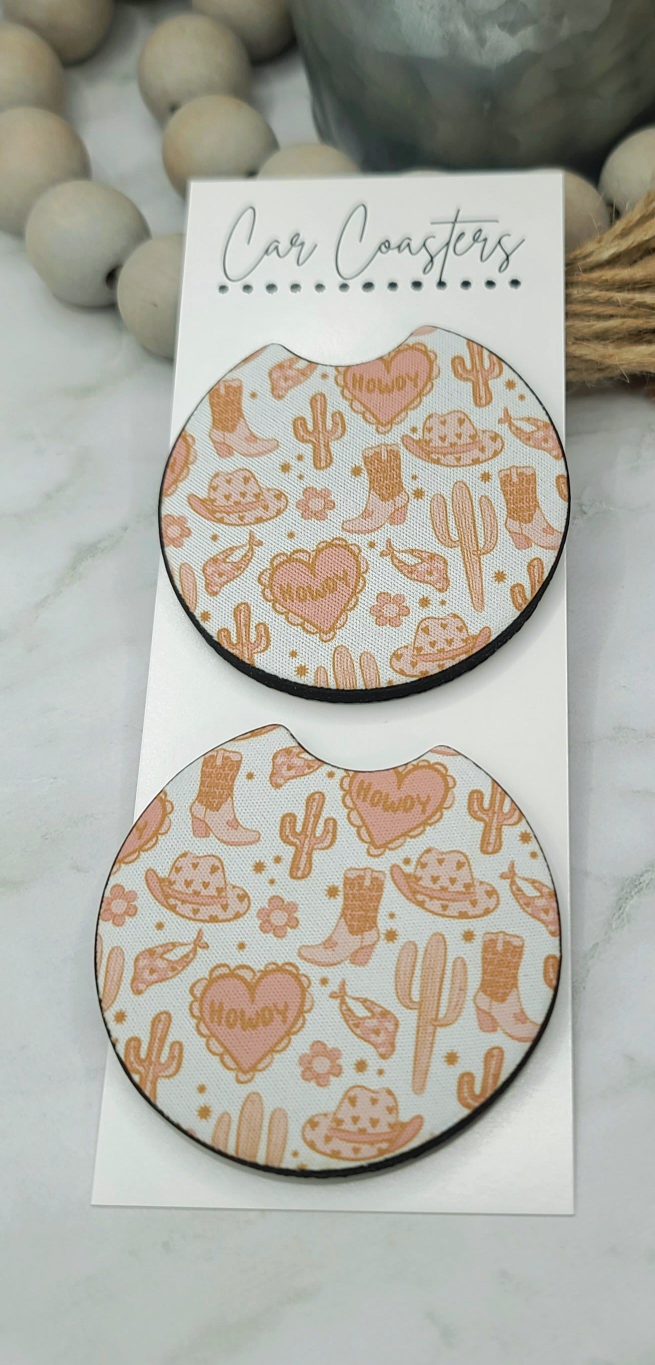 Western Boho Car Coasters
