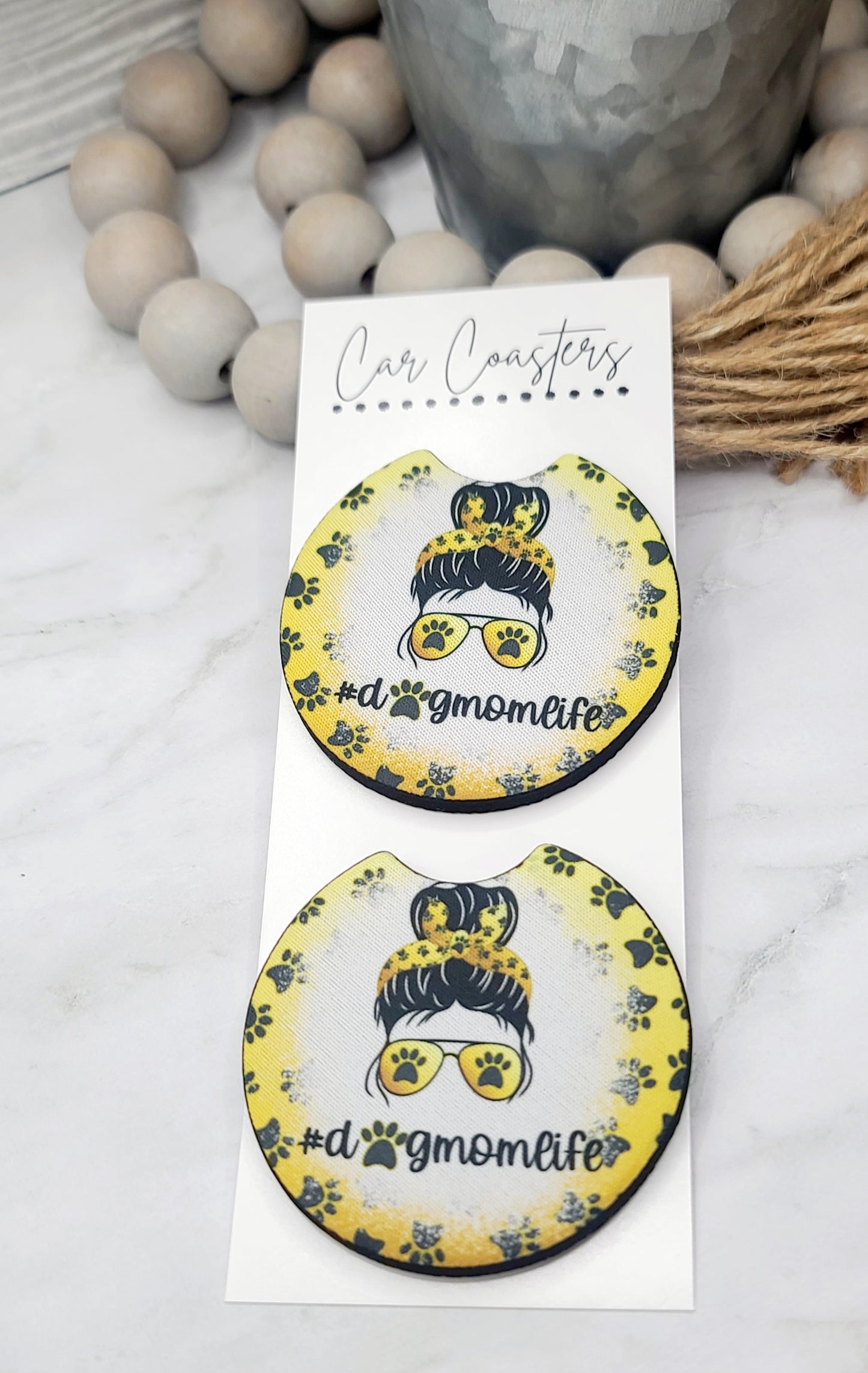Dog Mom Car Coasters