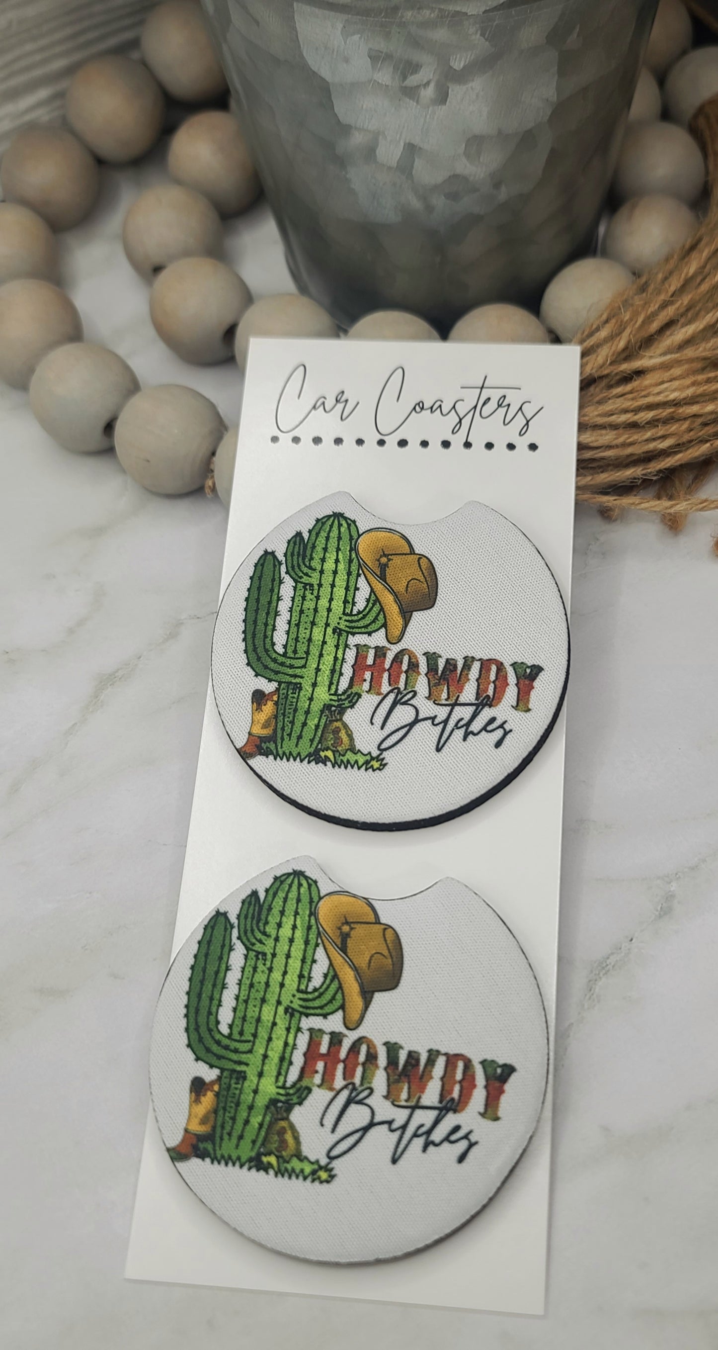 Howdy B****es Car Coasters