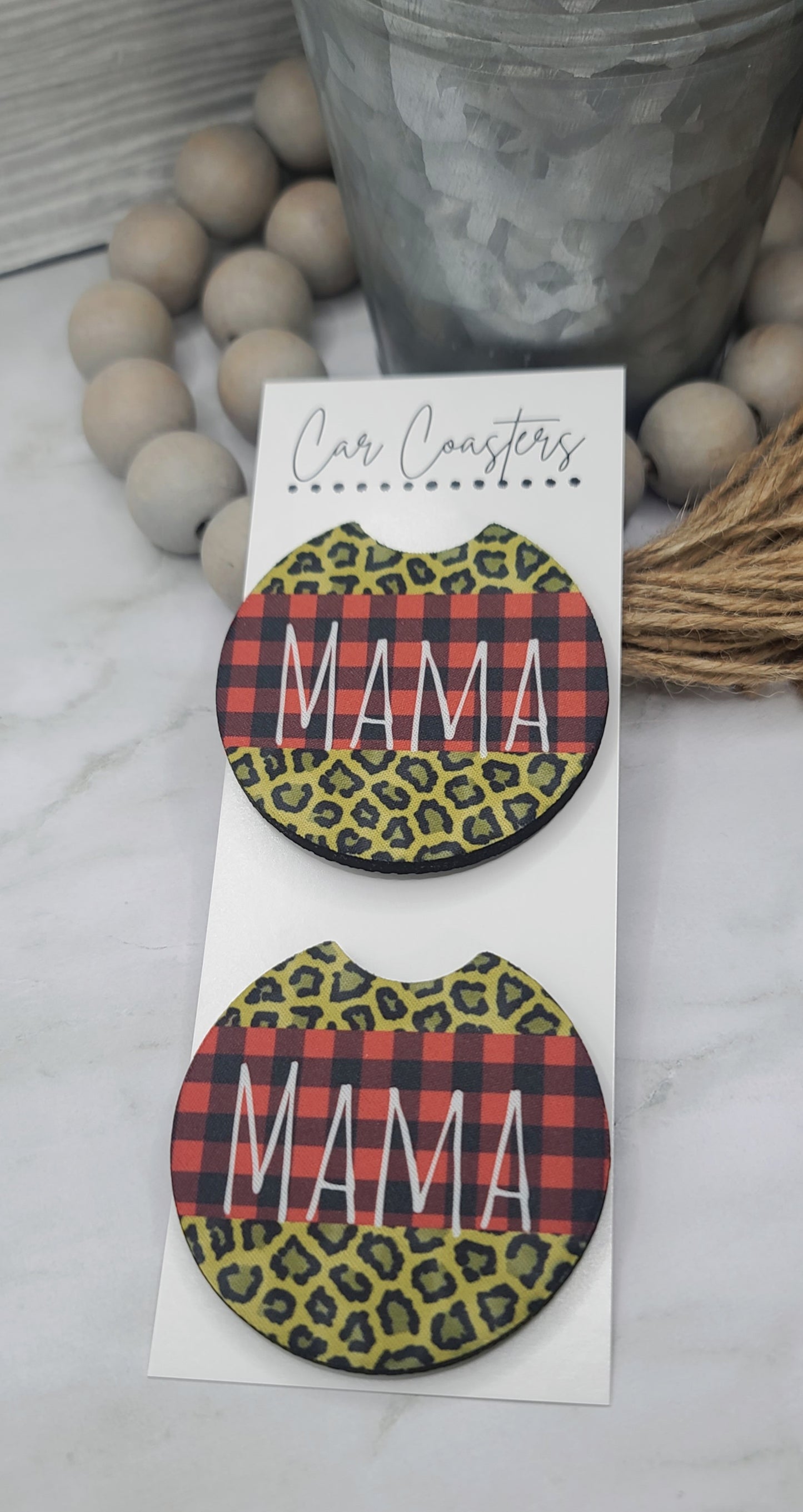Plaid Mama Car Coasters