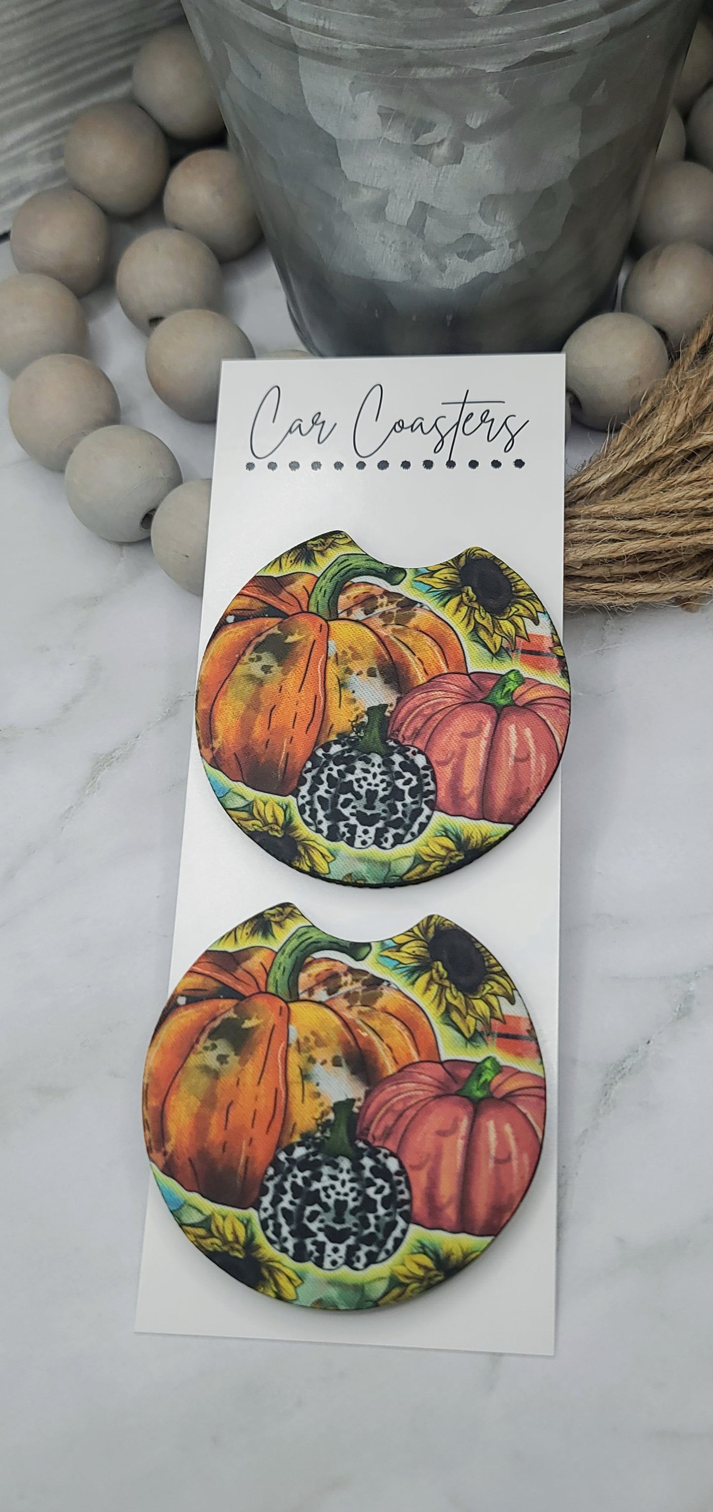 Pumpkin Car Coasters