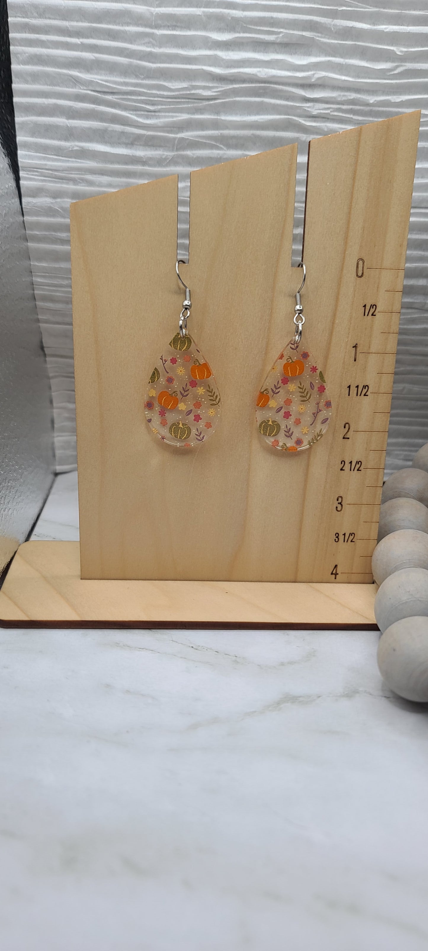 Pumpkin Teardrop Earrings