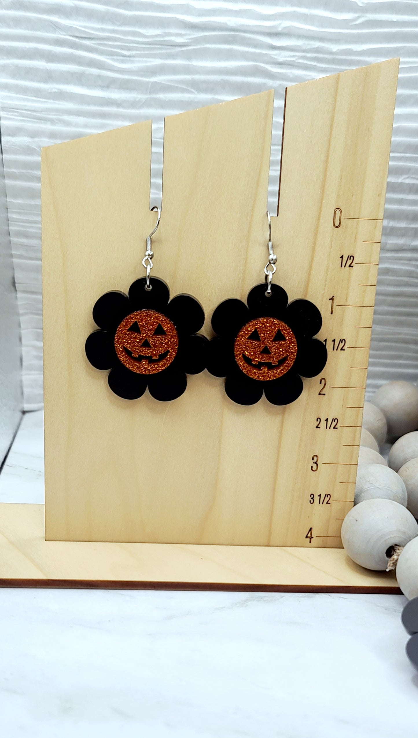 Pumpkin Daisy Earrings