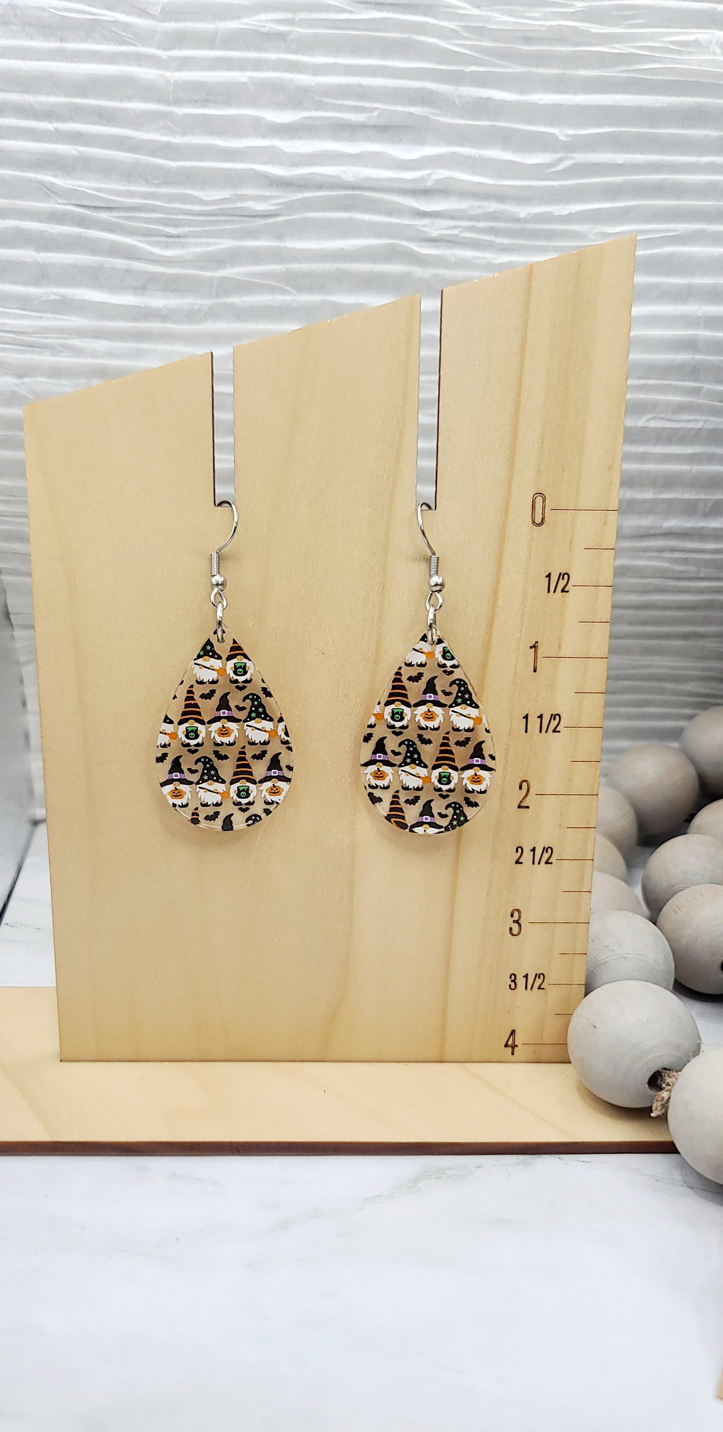 Halloween Gnome Teardrop Earrings