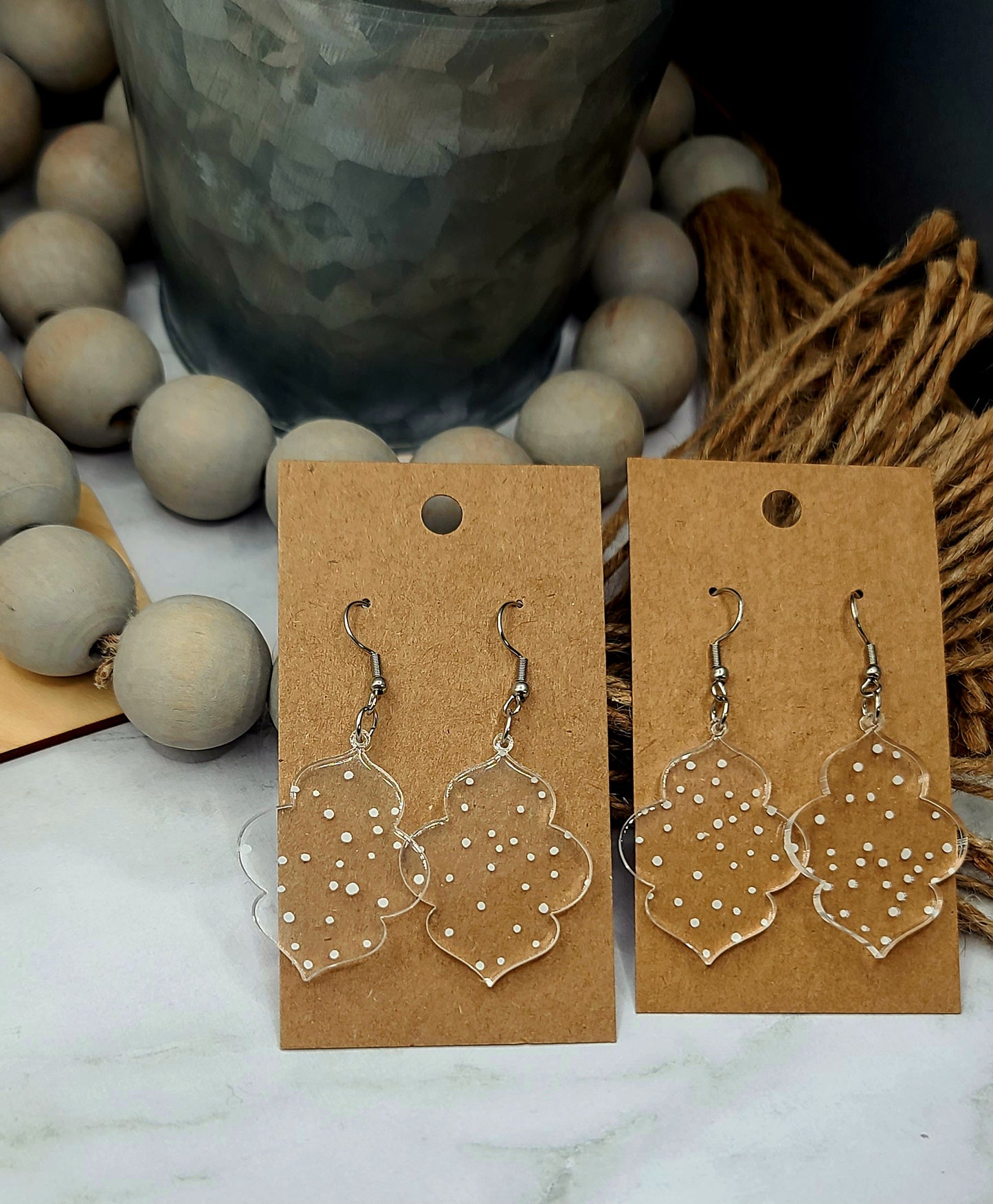 Falling Snow Quatrefoil Earrings