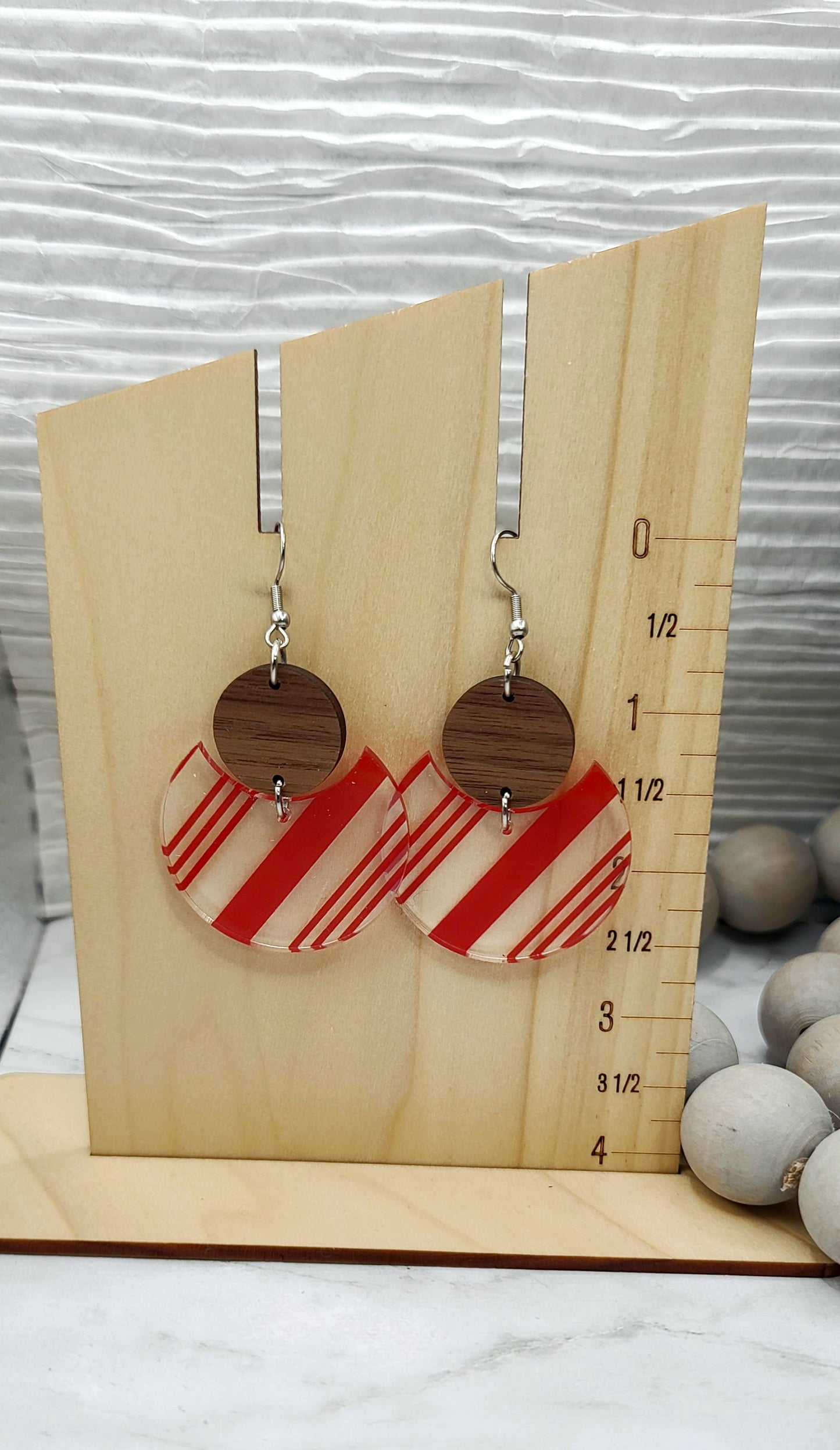 Candy Stripe Stacked Circle Earrings