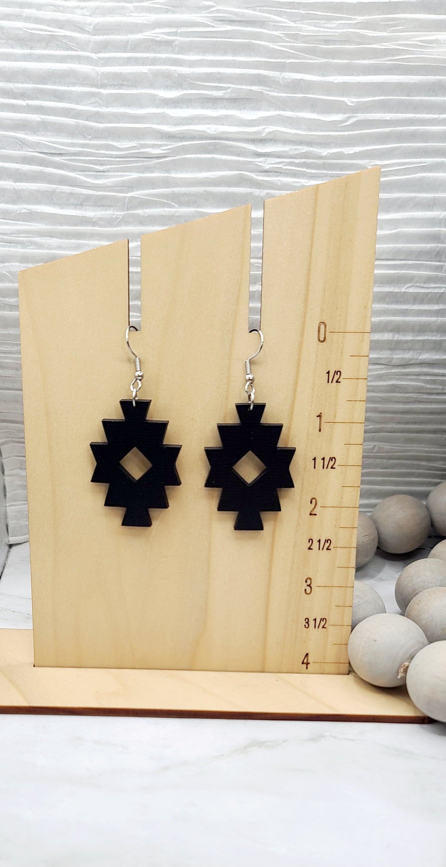 Black Aztec Earrings