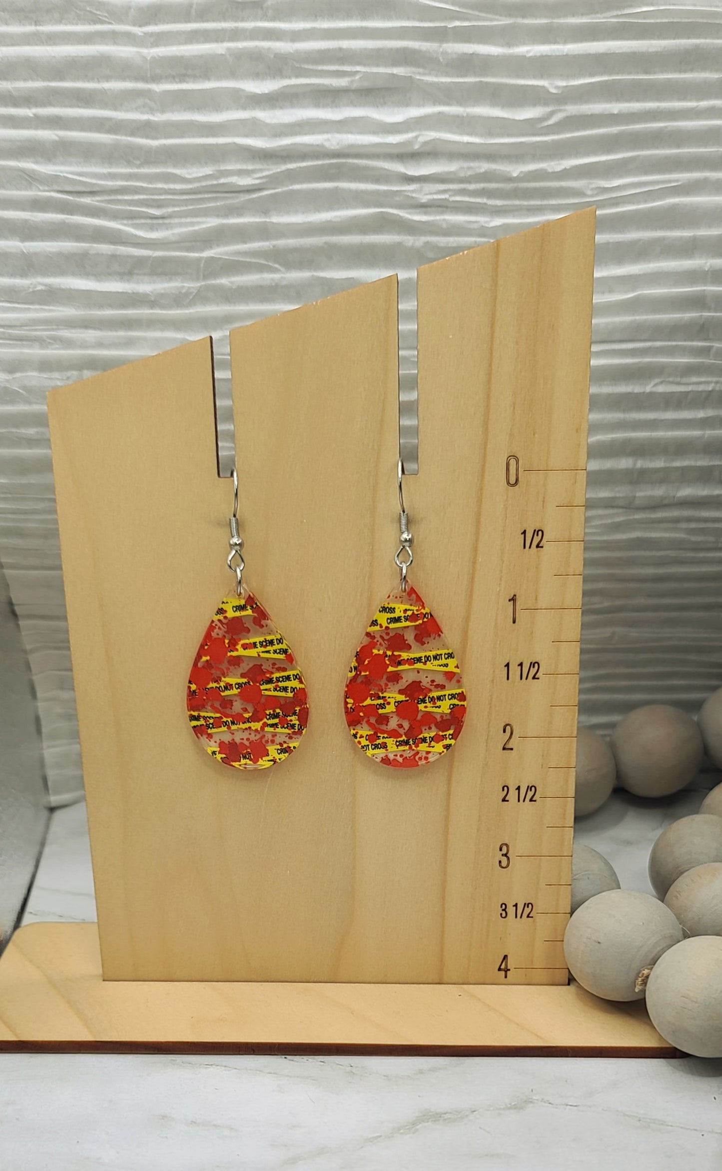 Crime Scene Teardrop Earrings