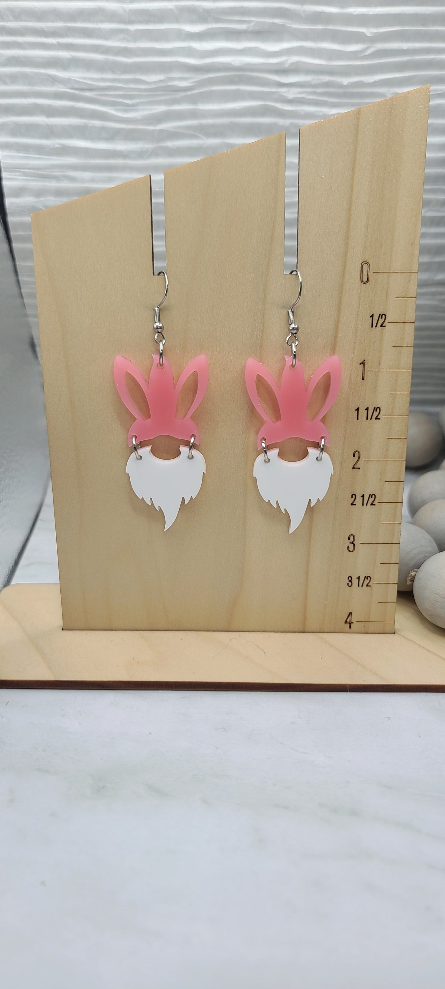 Pink Bunny Gnome Earrings