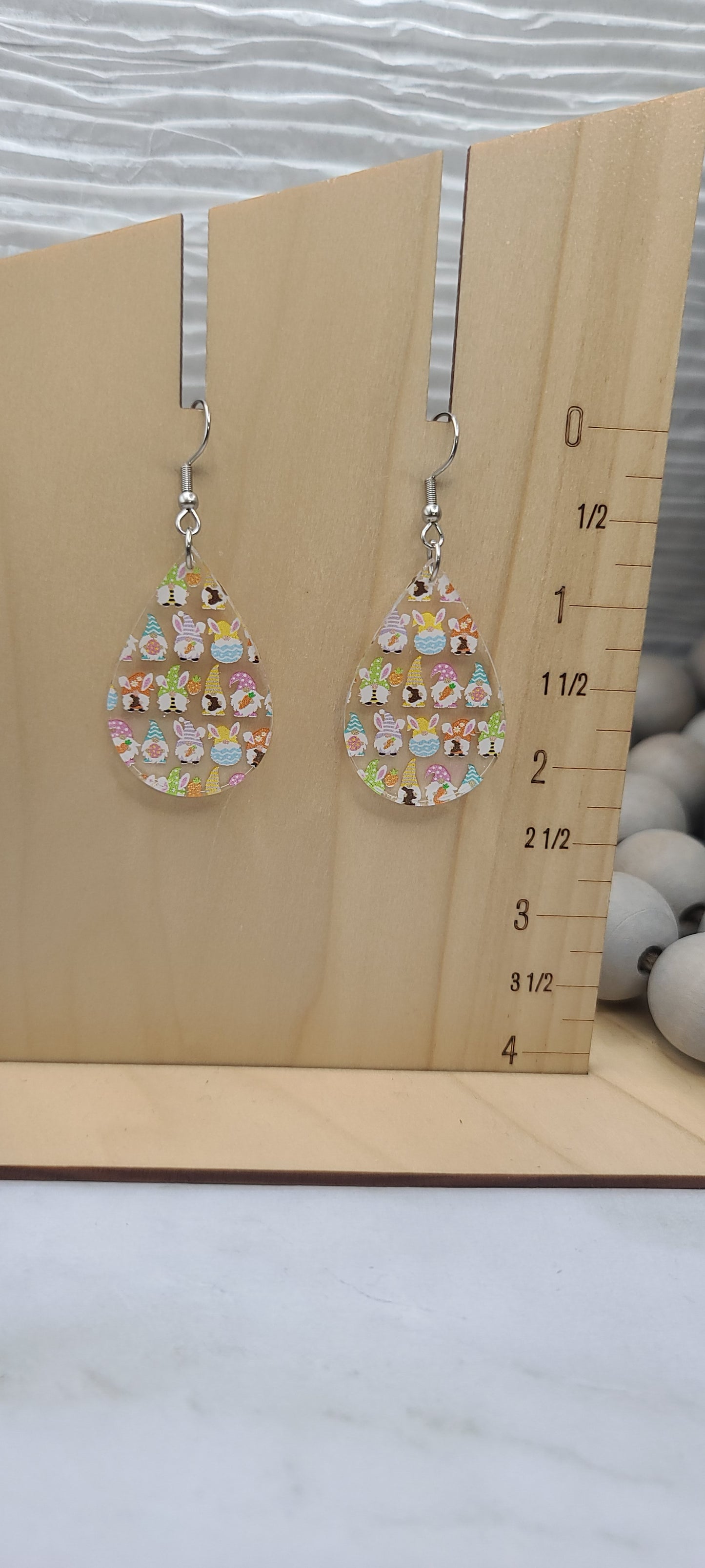 Easter Gnome Teardrop Earrings