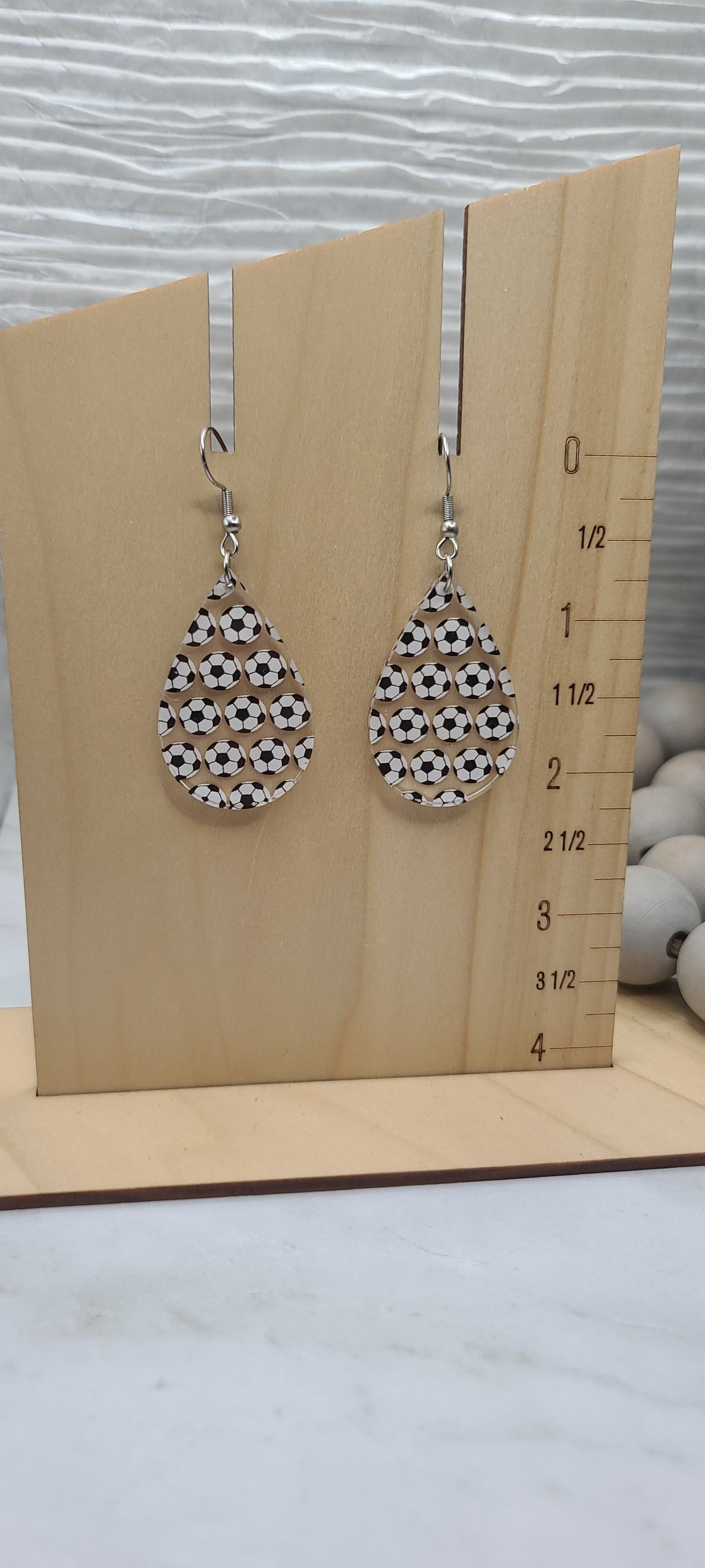 Soccer Teardrop Earrings
