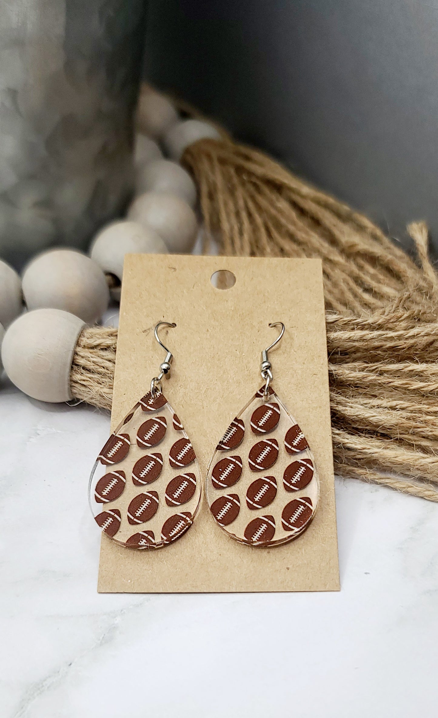 Football Teardrop Earrings