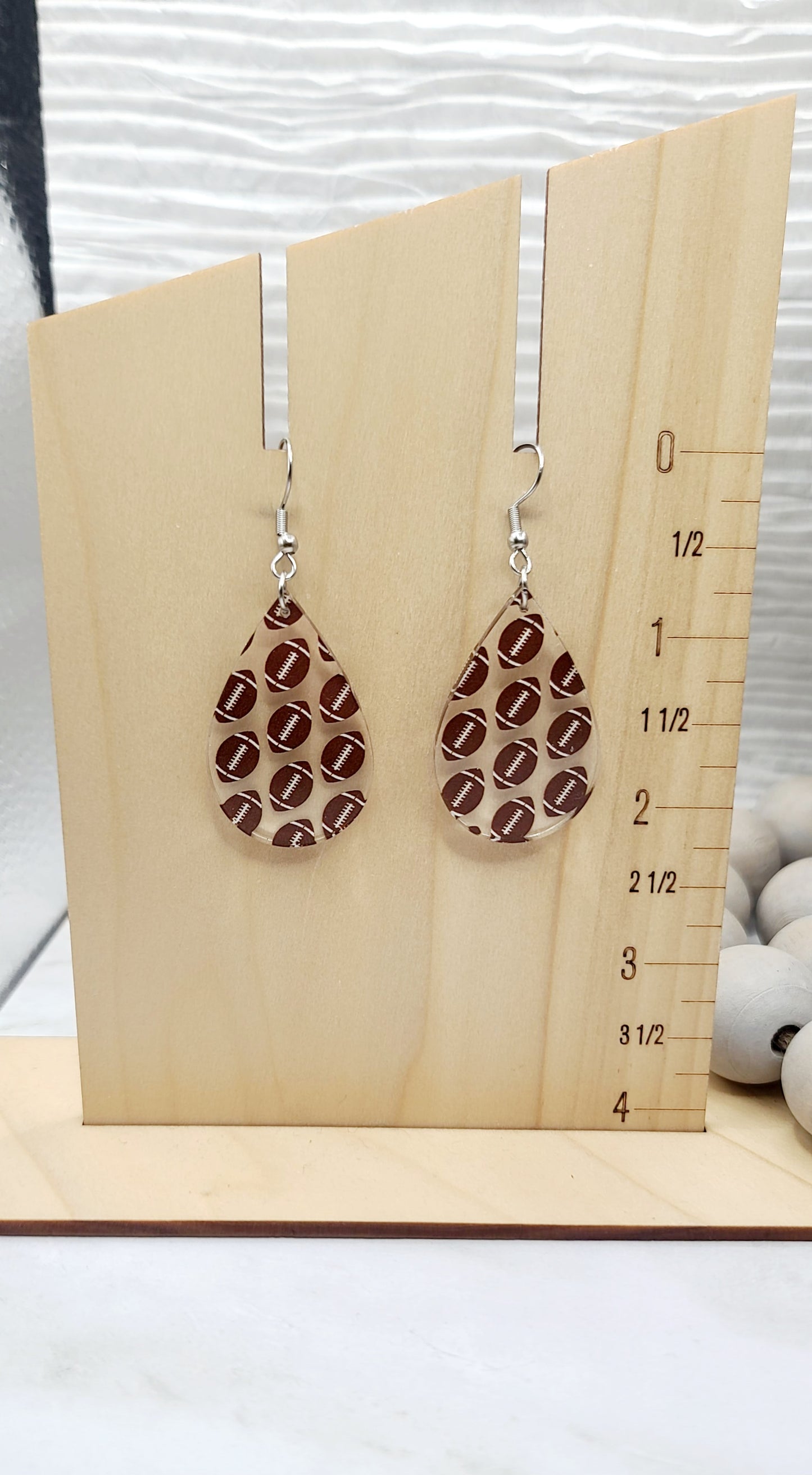 Football Teardrop Earrings