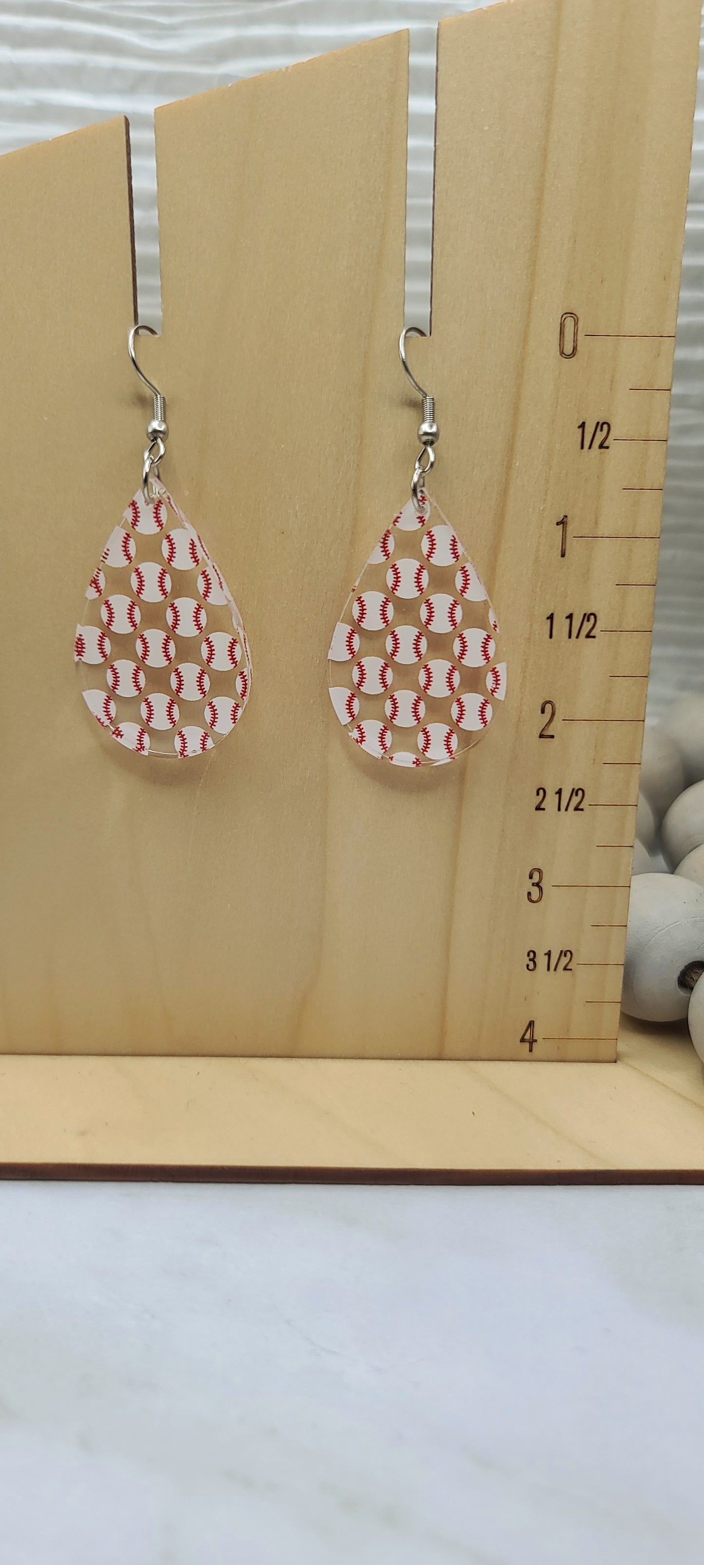 Baseball Teardrop Earrings