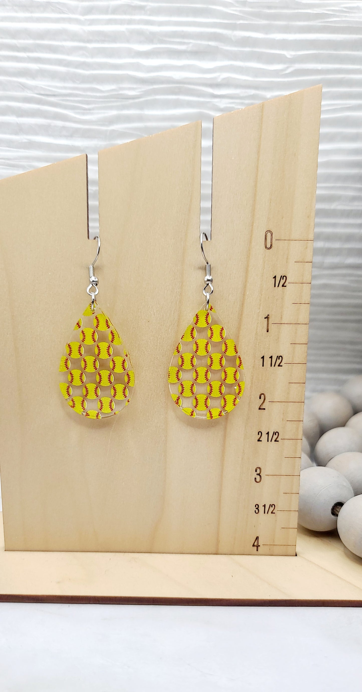 Softball Teardrop Earrings