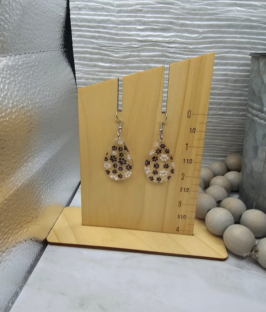 Paw Print Teardrop Earrings