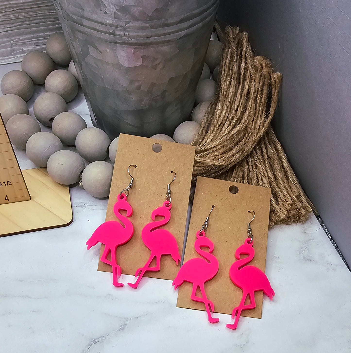 Hot Pink Flamingo Earrings