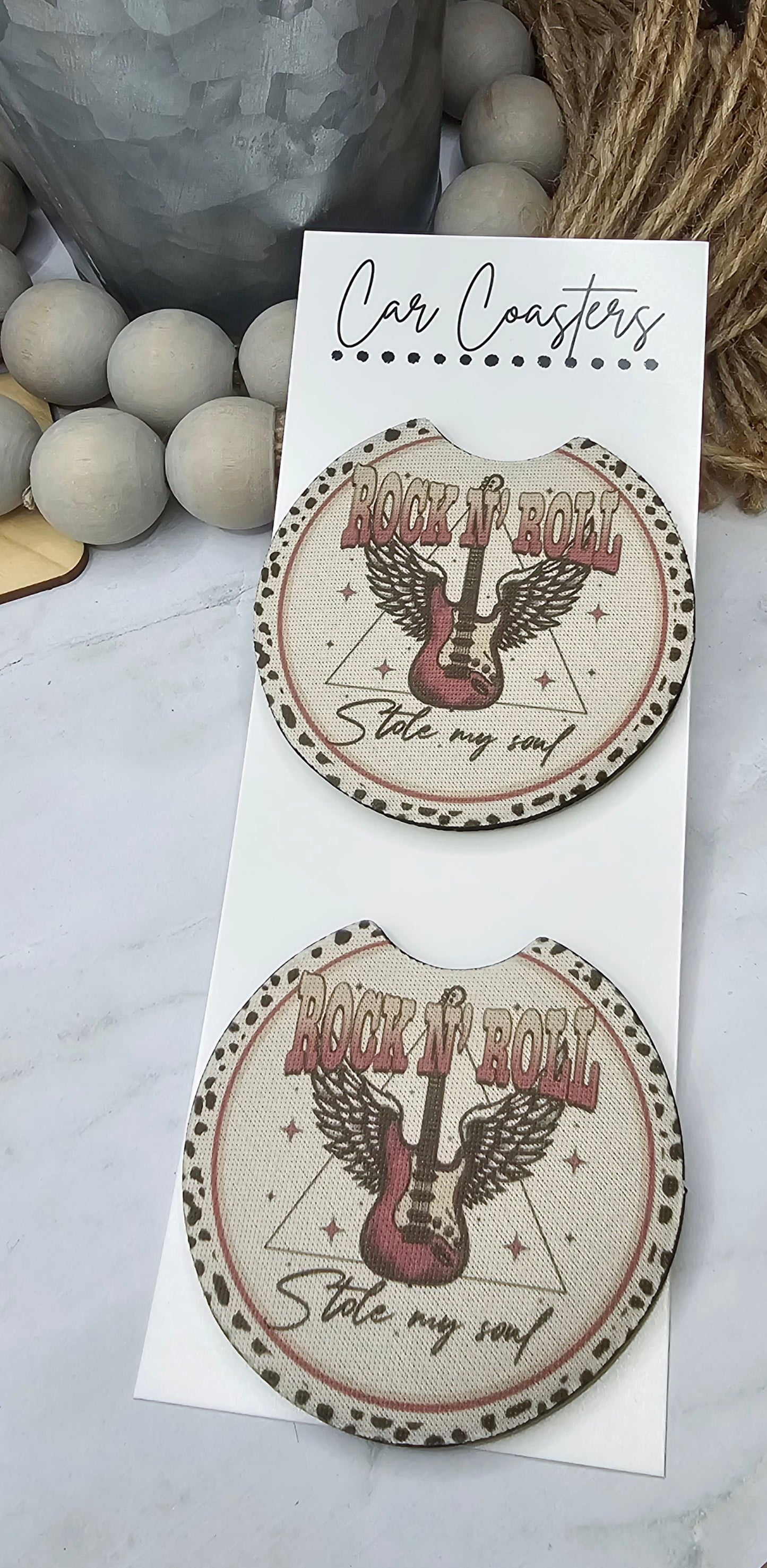 Rock N Roll Car Coasters