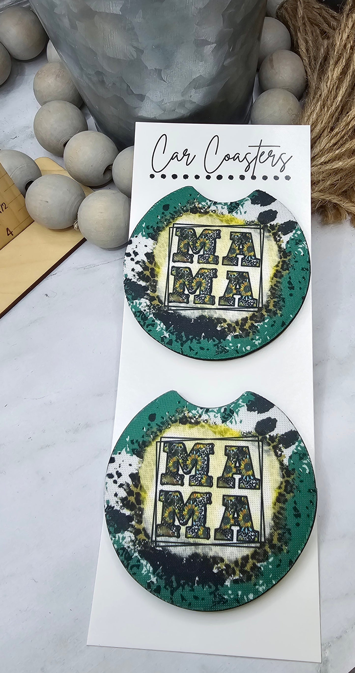 Western Mama Car Coasters
