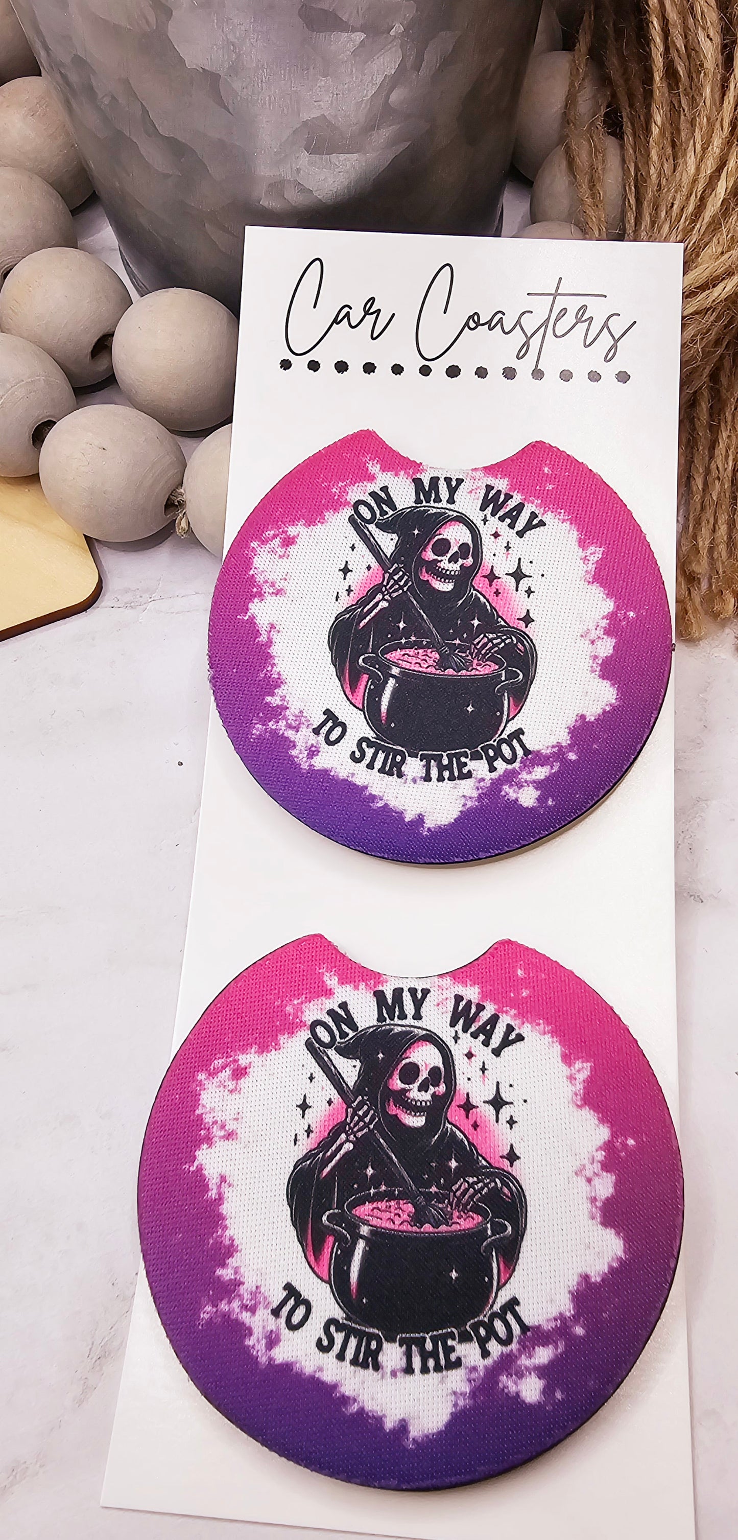 Stir the Pot Car Coasters