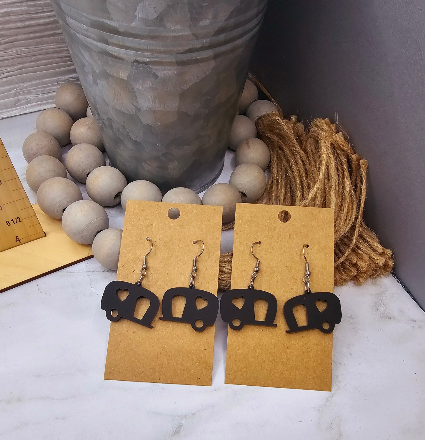 Black Camper Earrings