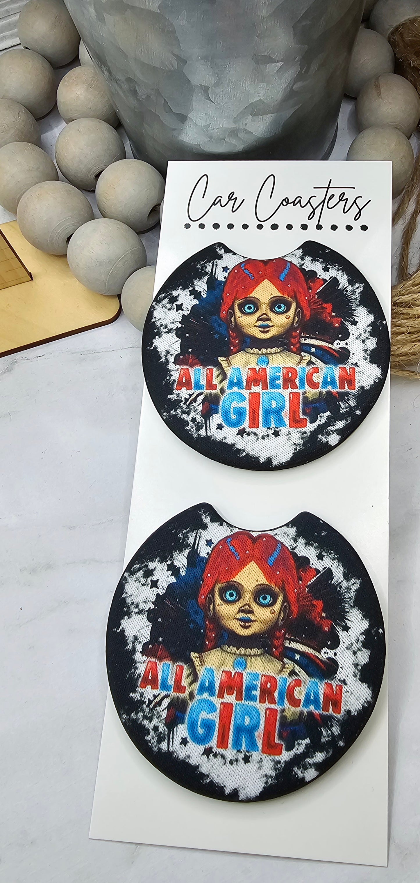All American Girl Car Coasters