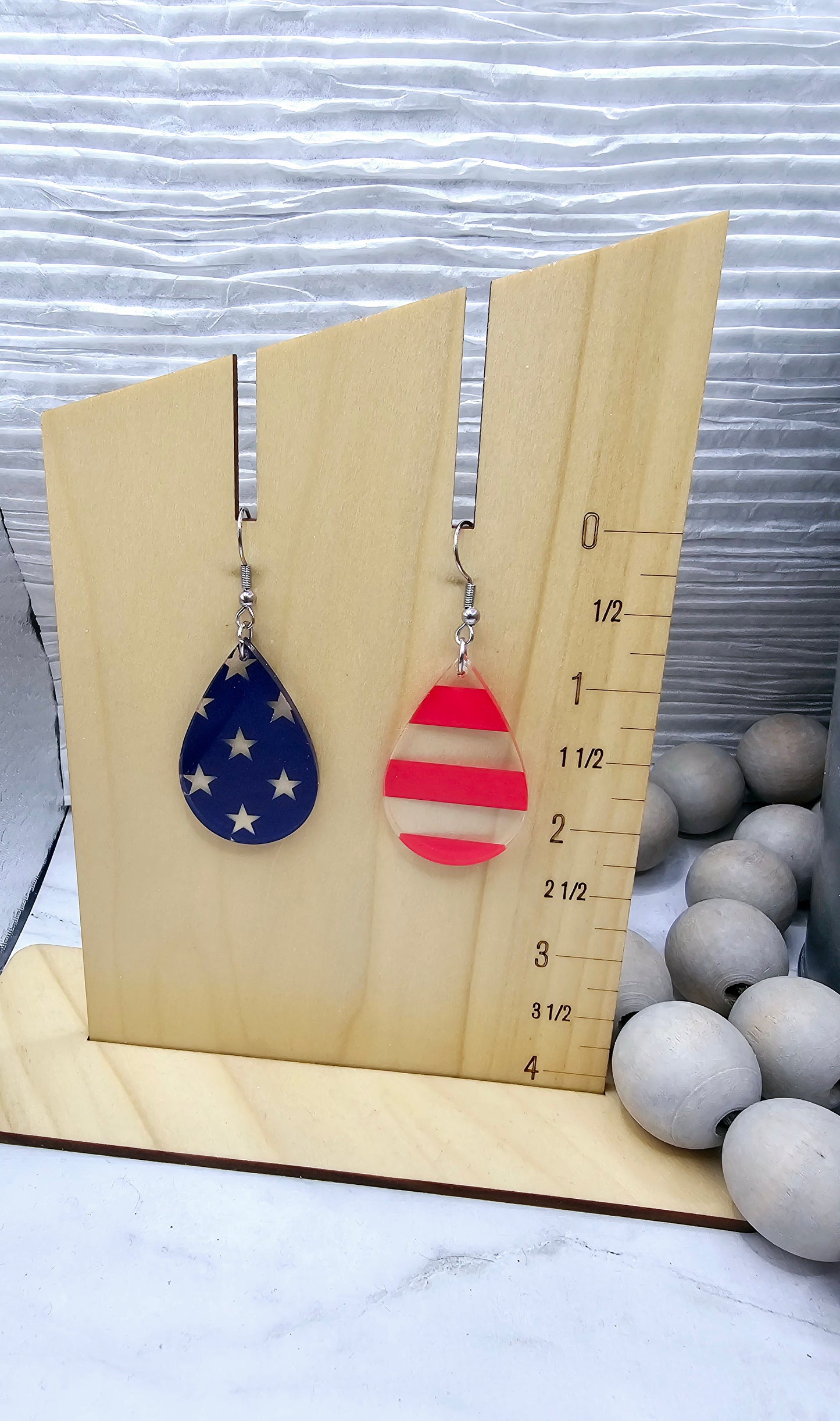 Flag Teardrop Earrings