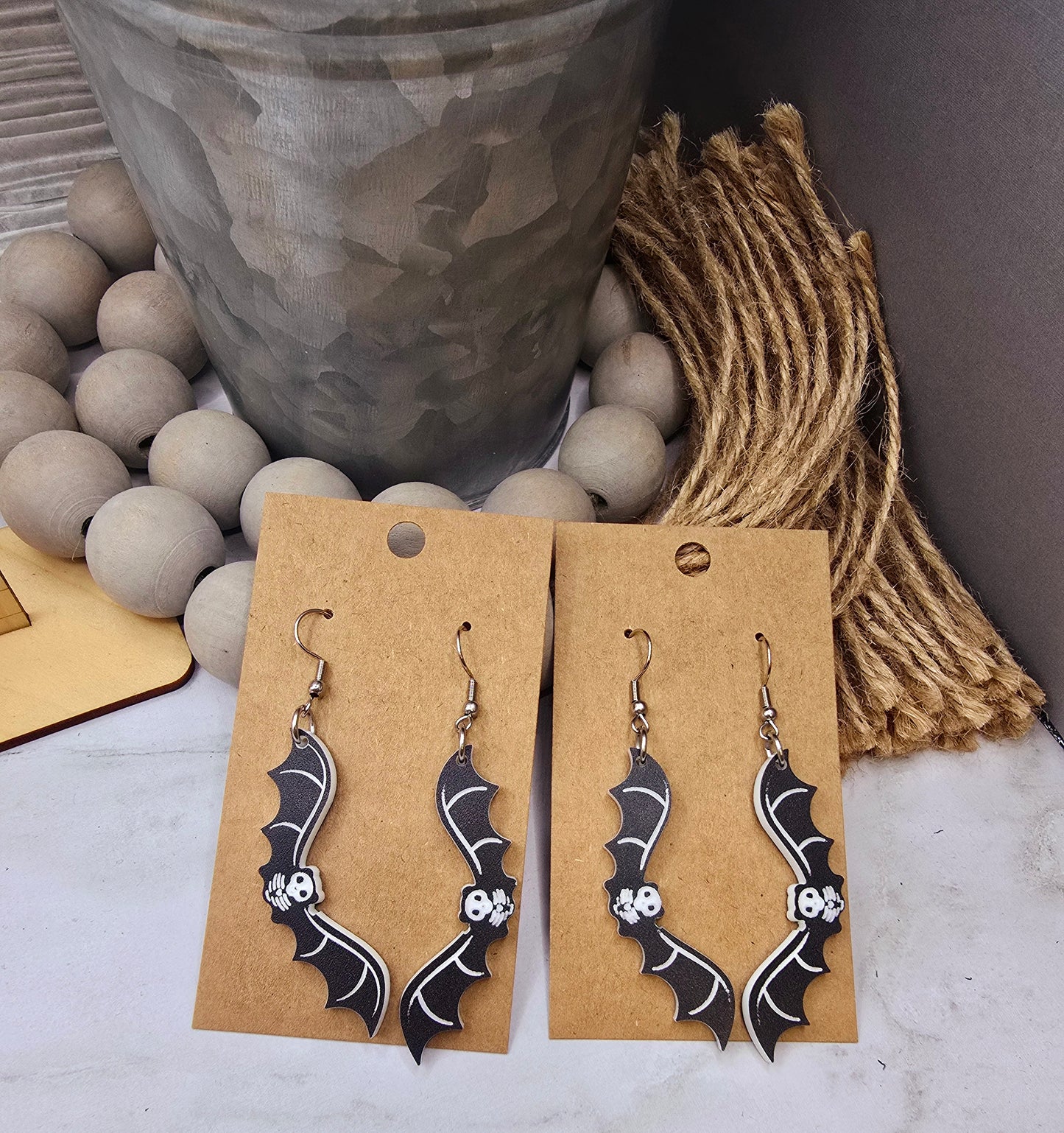 Bat Skeleton Earrings