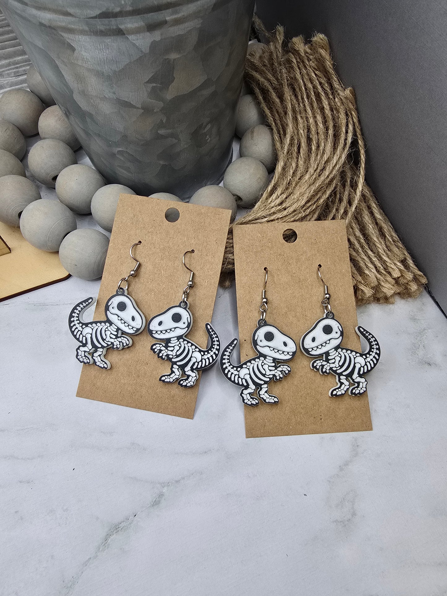 Trex Skeleton Earrings