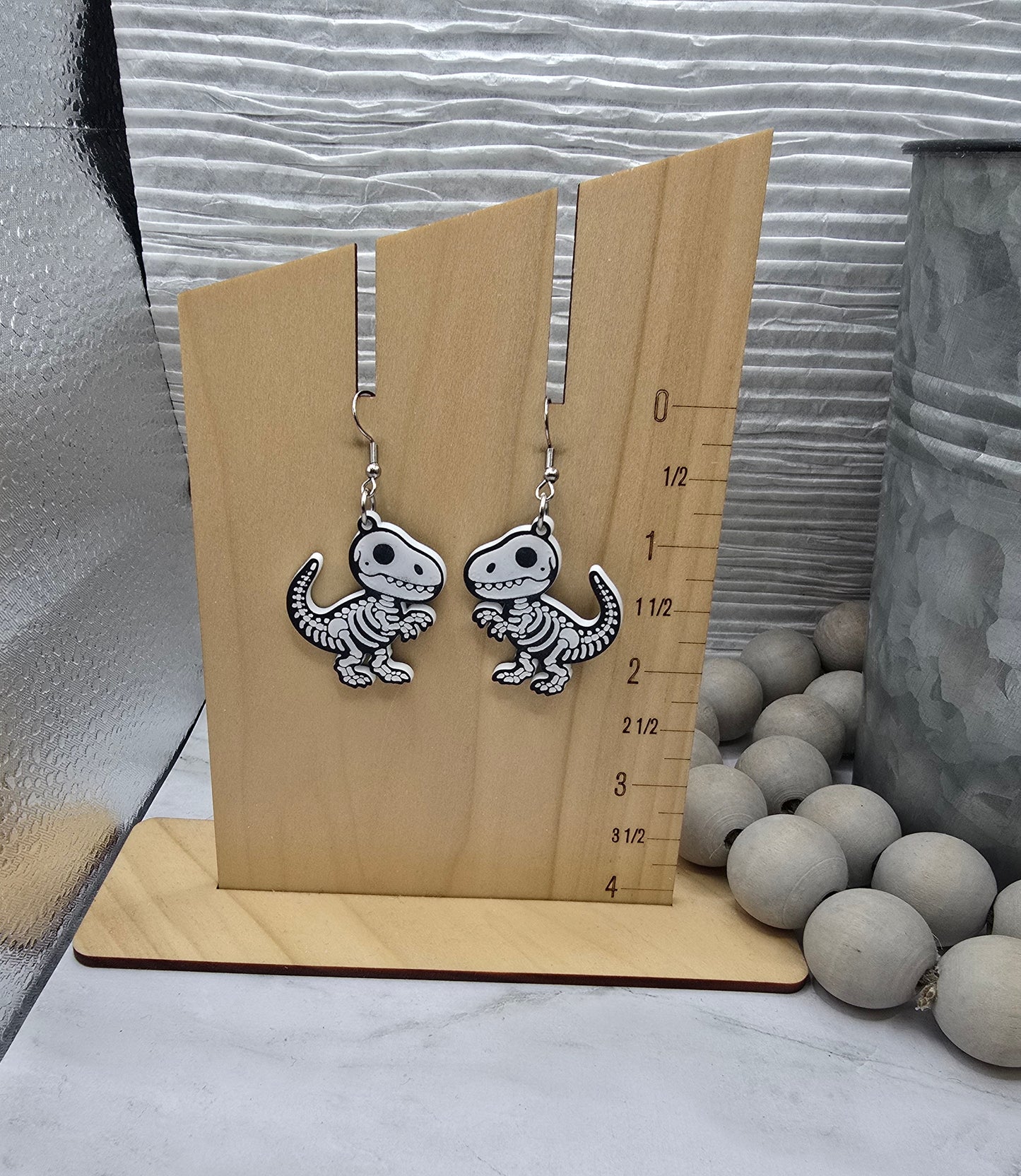 Trex Skeleton Earrings