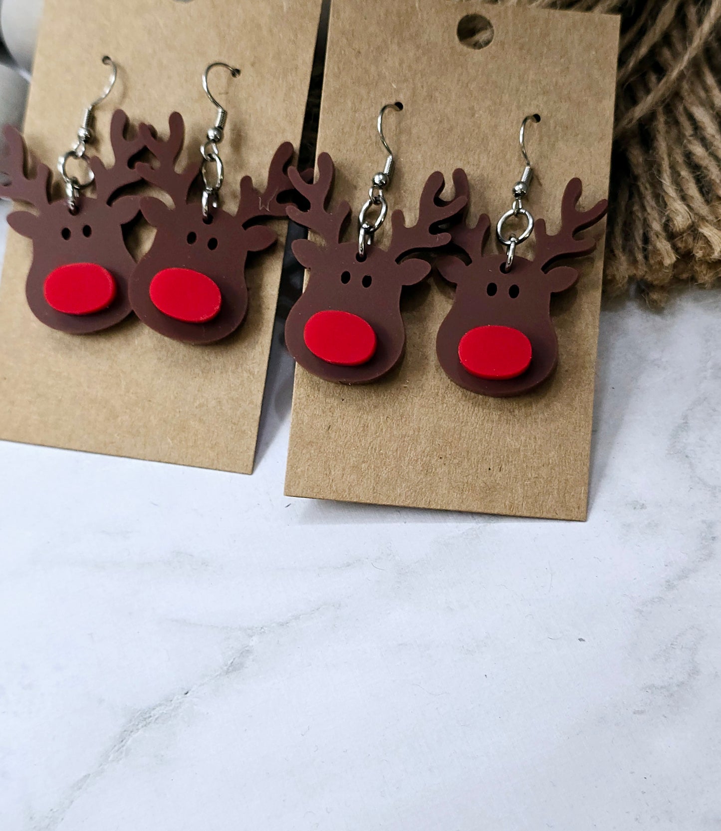 Brown Reindeer Earrings