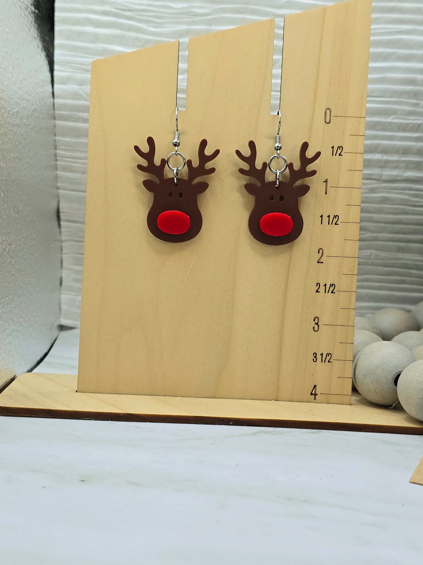 Brown Reindeer Earrings