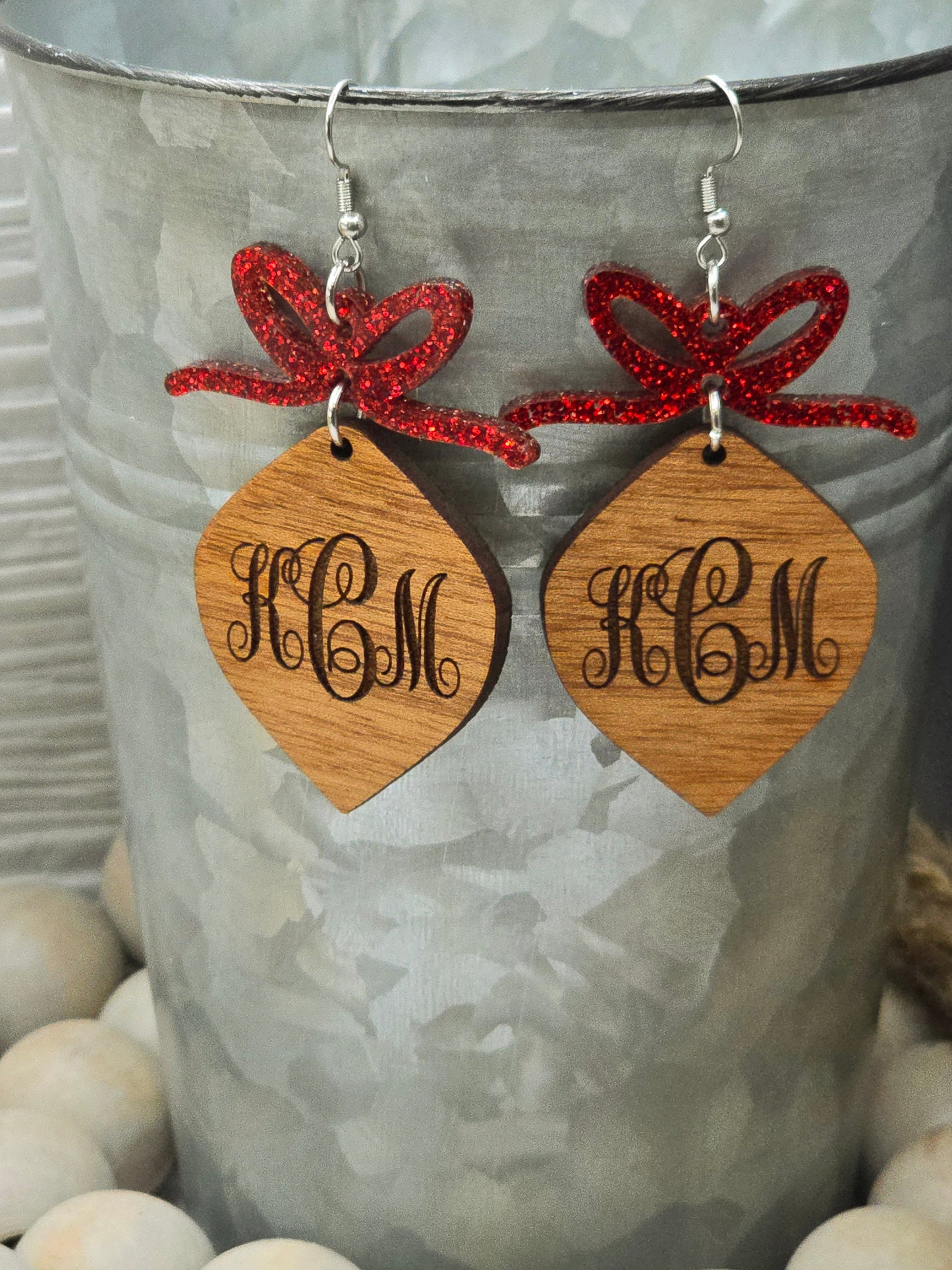 Sapele Monogram Ornament Earrings