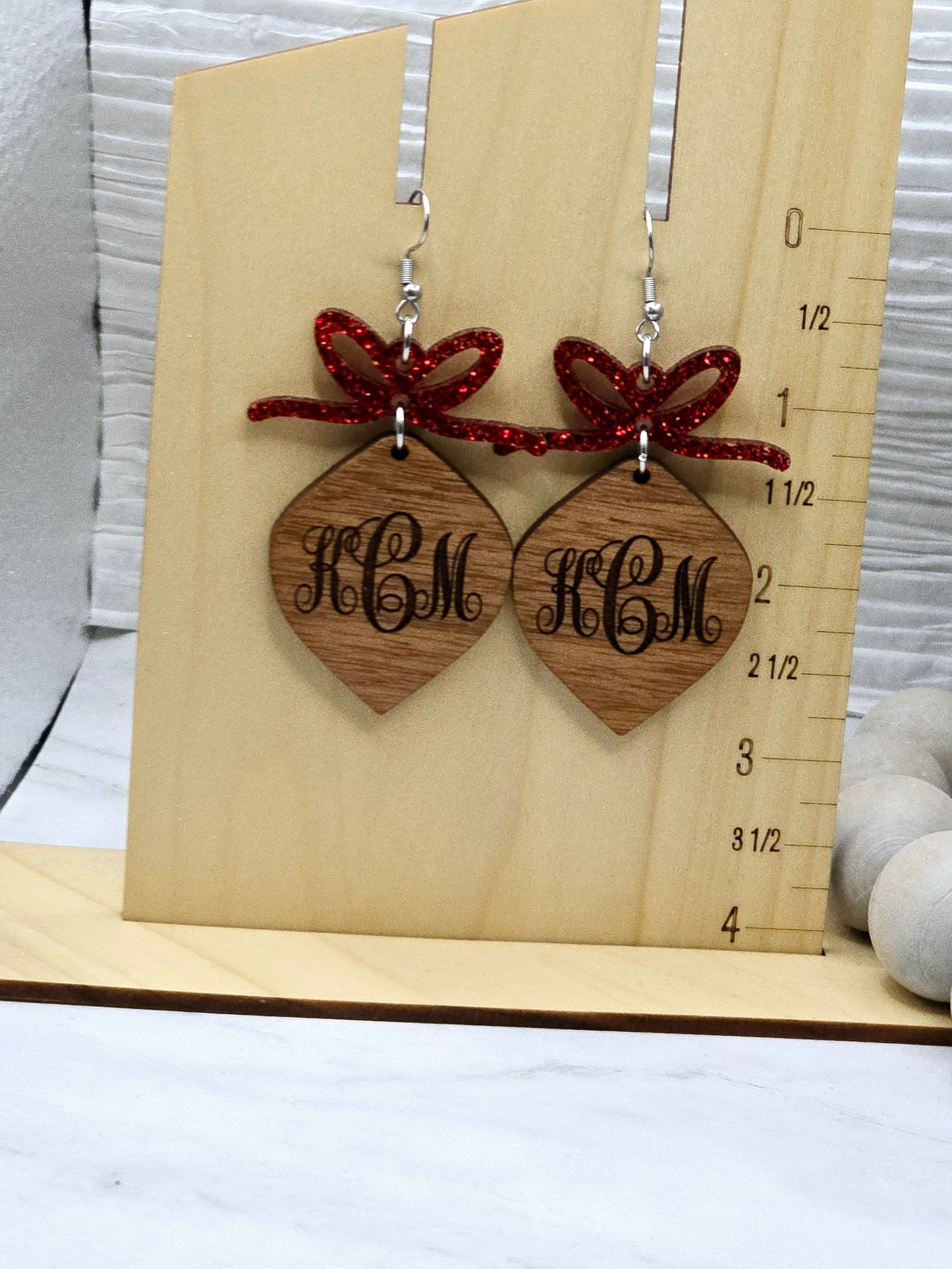 Sapele Monogram Ornament Earrings