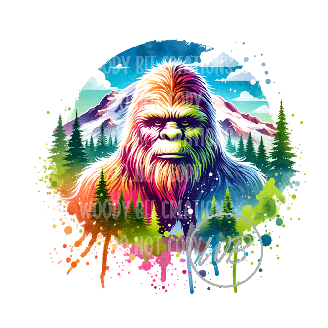 Watercolor Mountain Big Foot PNG