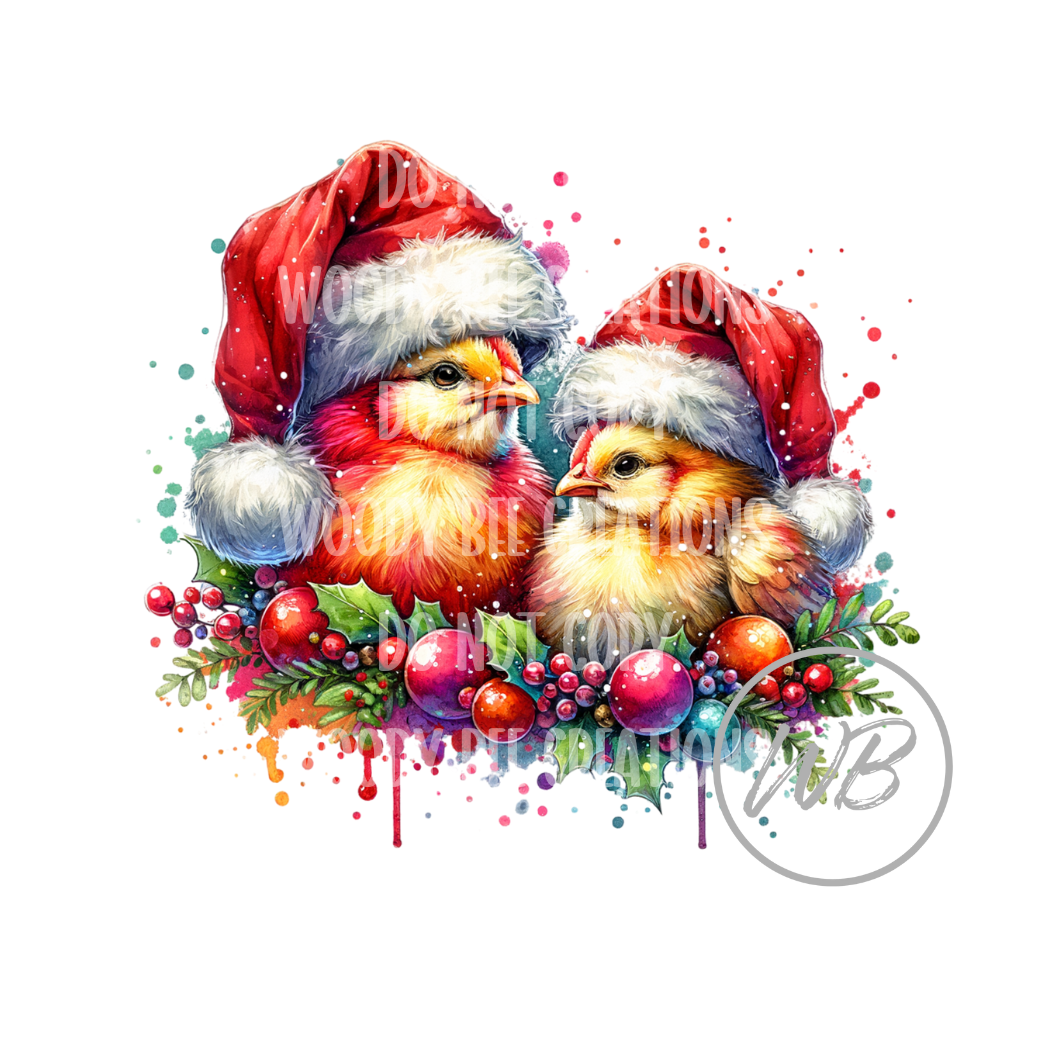 Christmas Chickens PNG