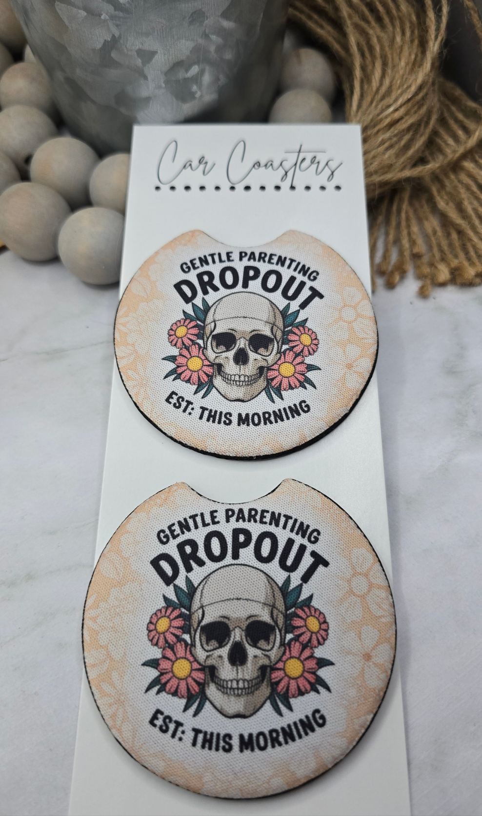 Gentle Parenting Dropout Car Coasters