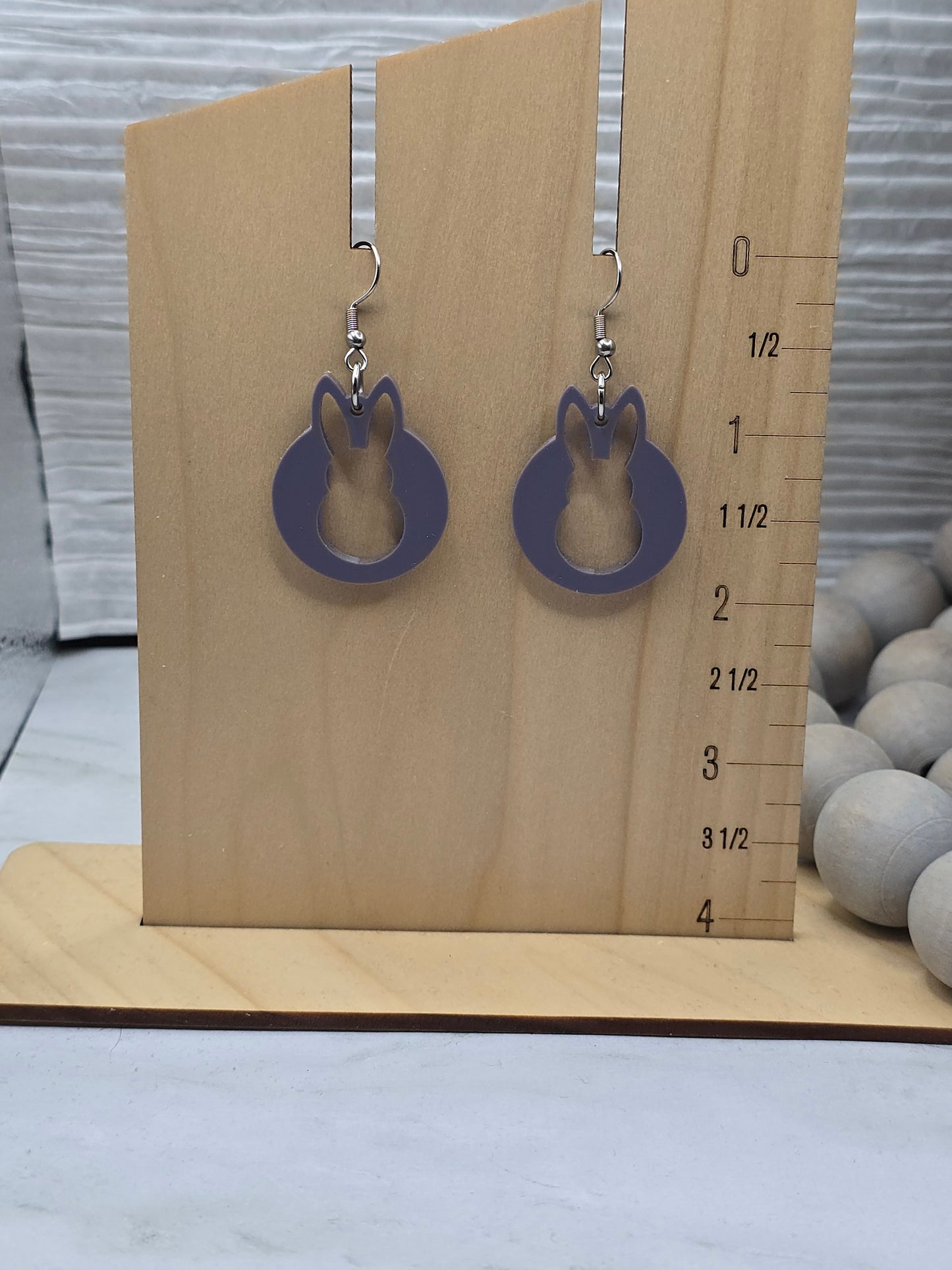 Matte Purple Bunny Earrings