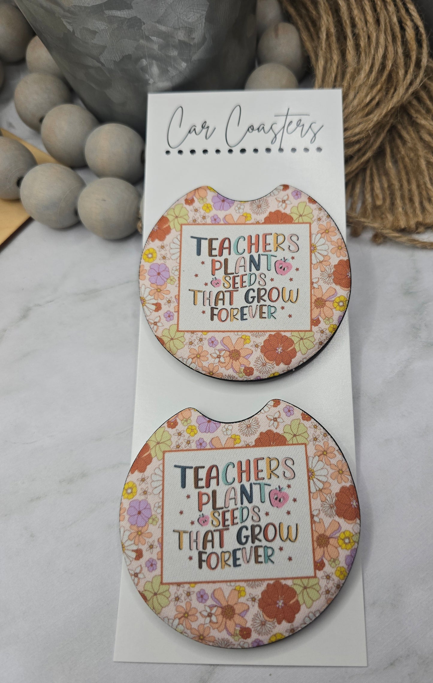 Teacher Car Coasters