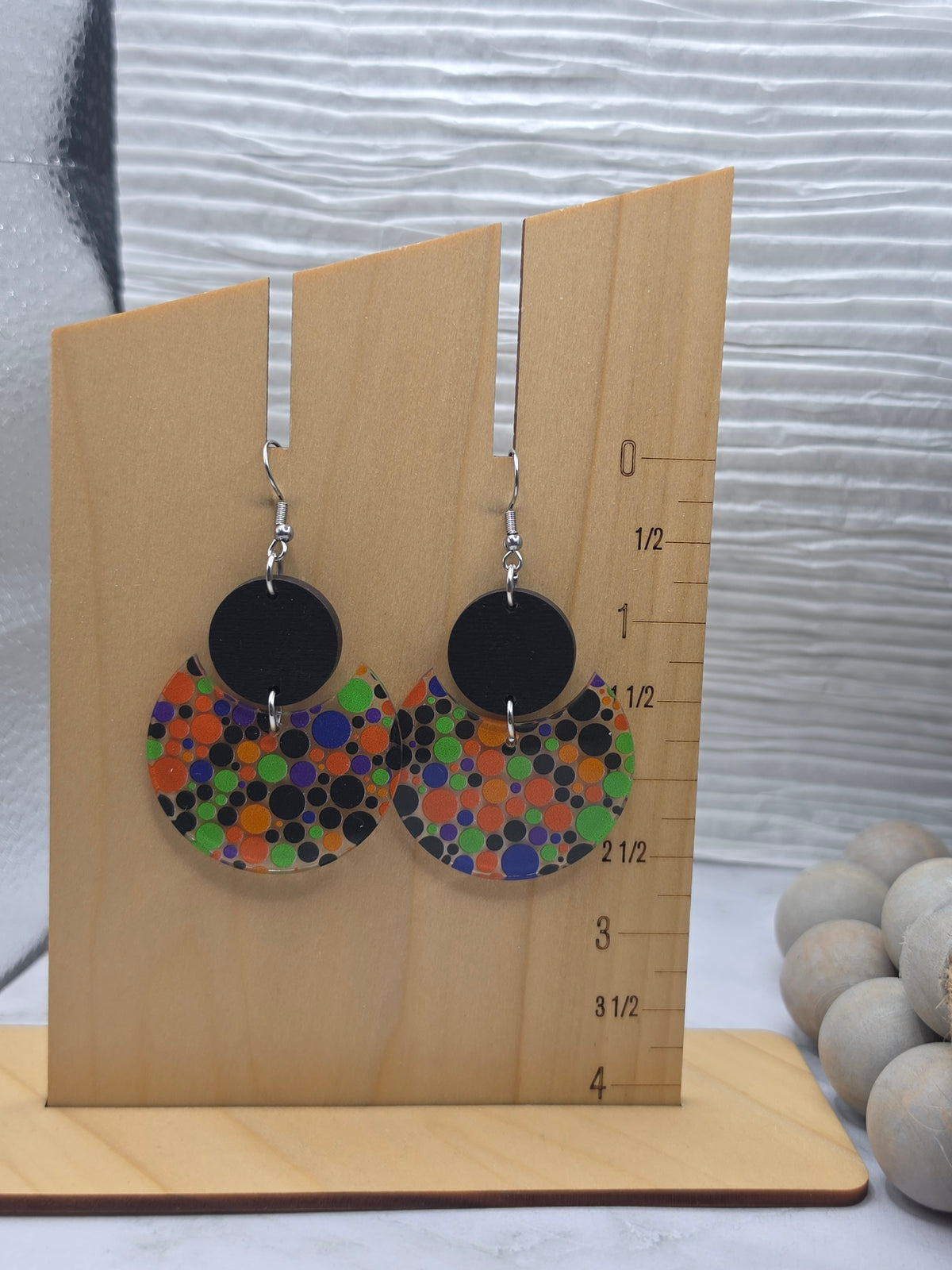 Halloween Dot Stacked Circle Earrings