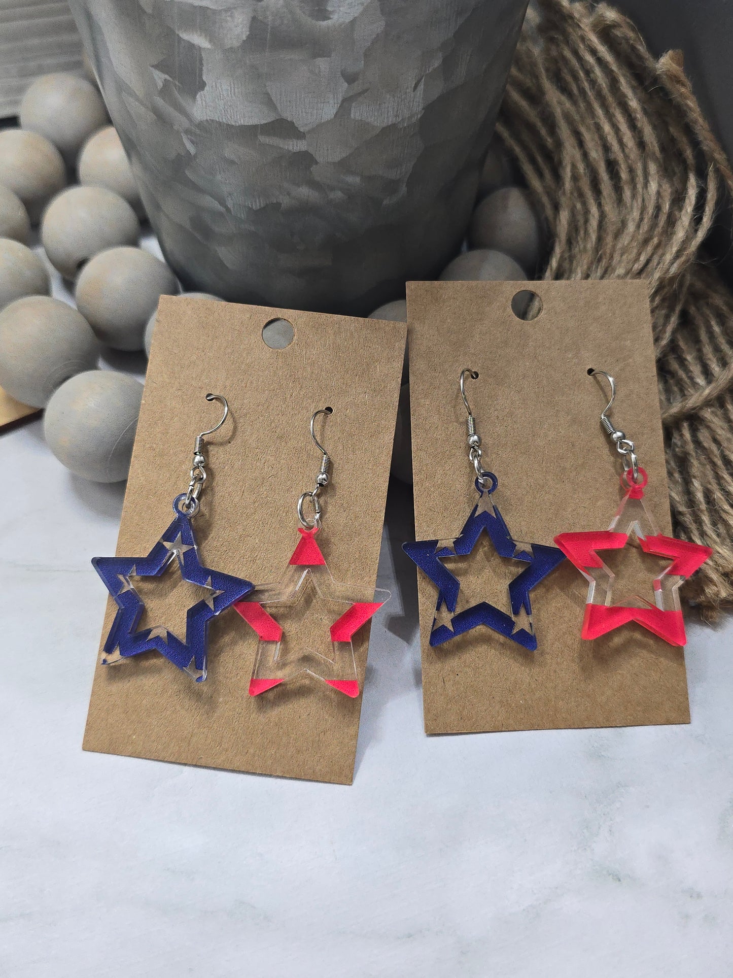 Flag Star Earrings
