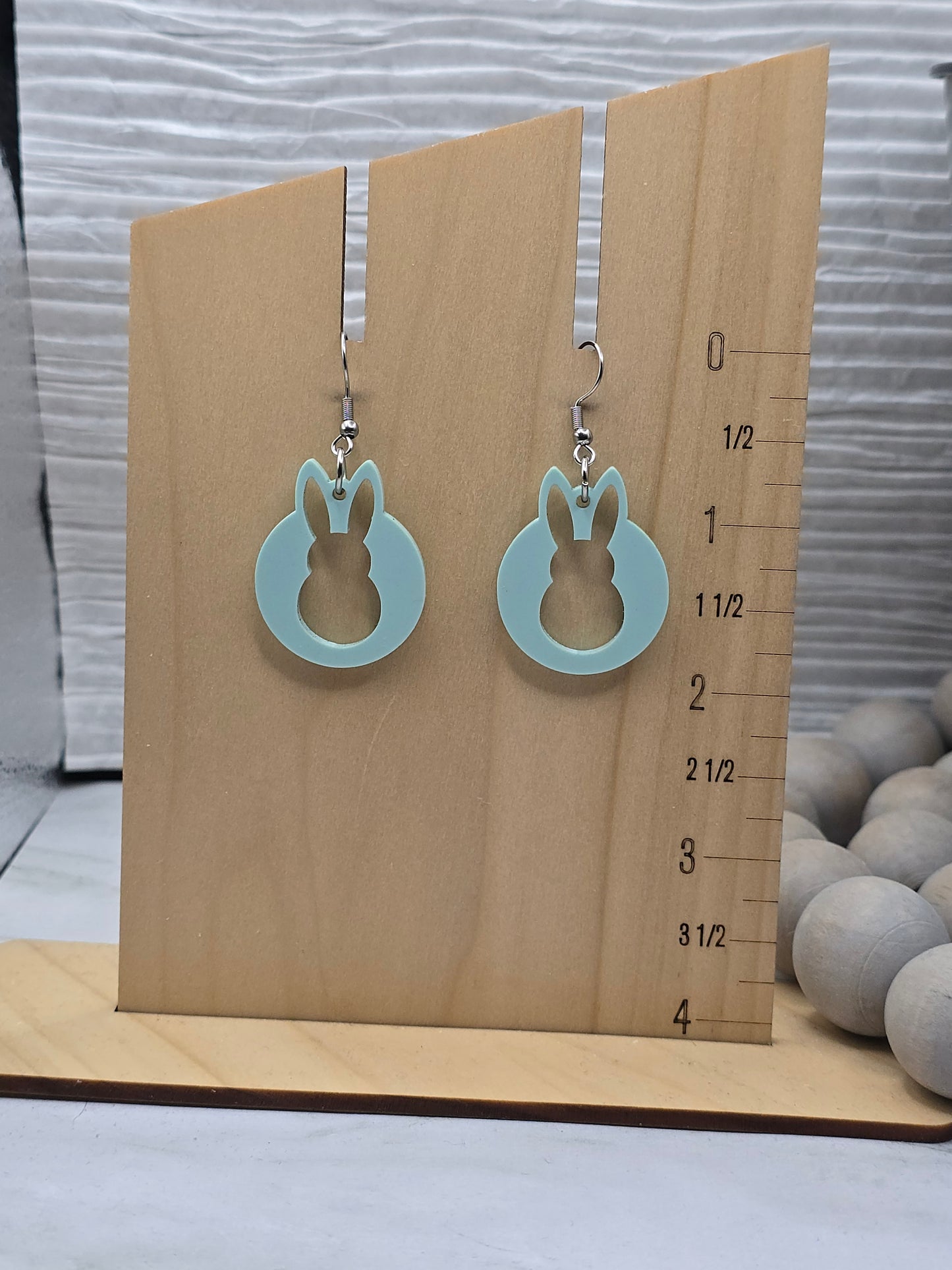 Matte Blue Bunny Earrings