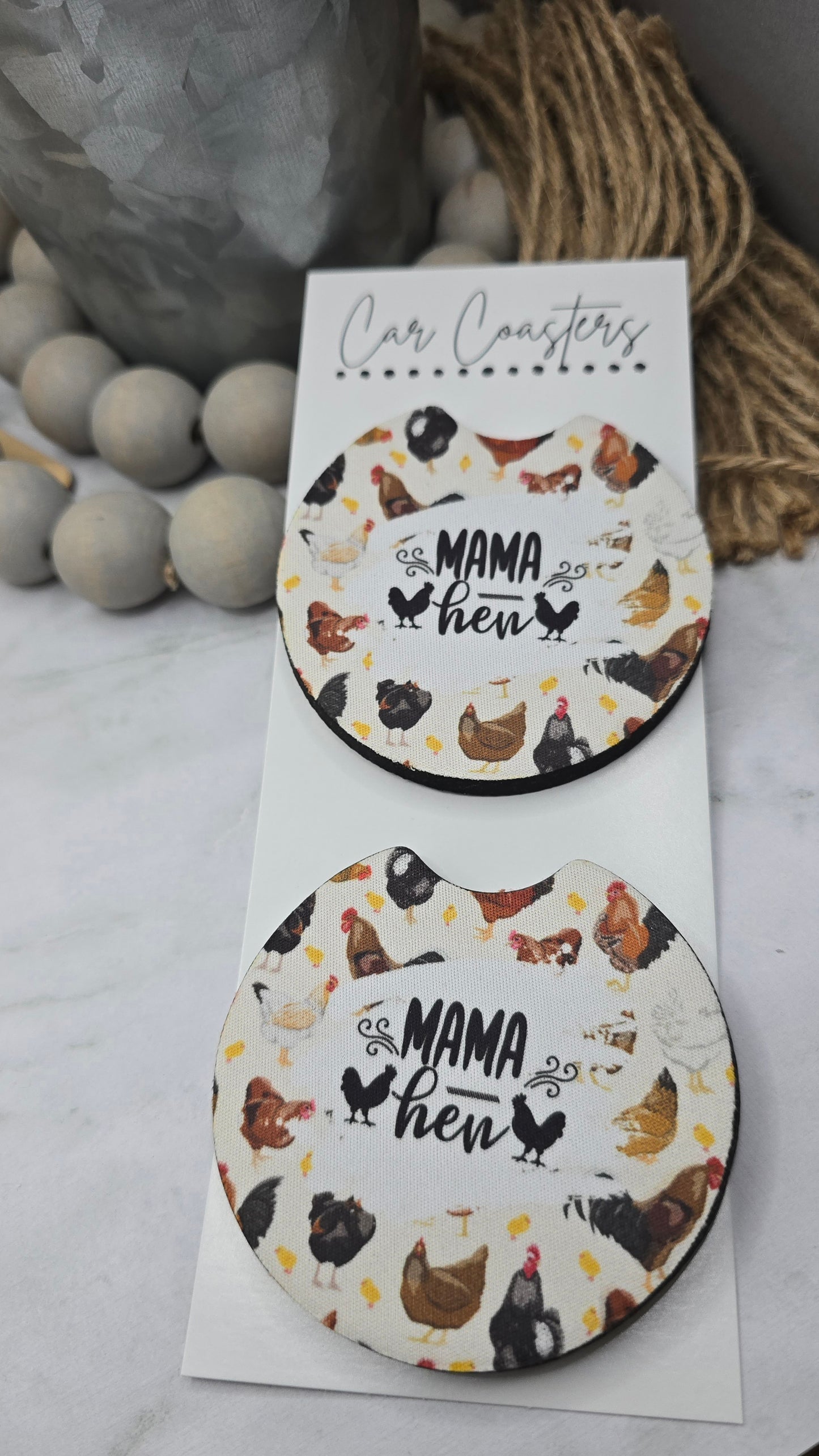 Mama Hen Car Coasters