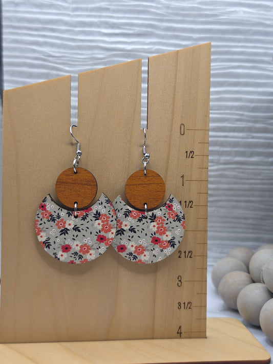 Vintage Floral Stacked Circle Earrings